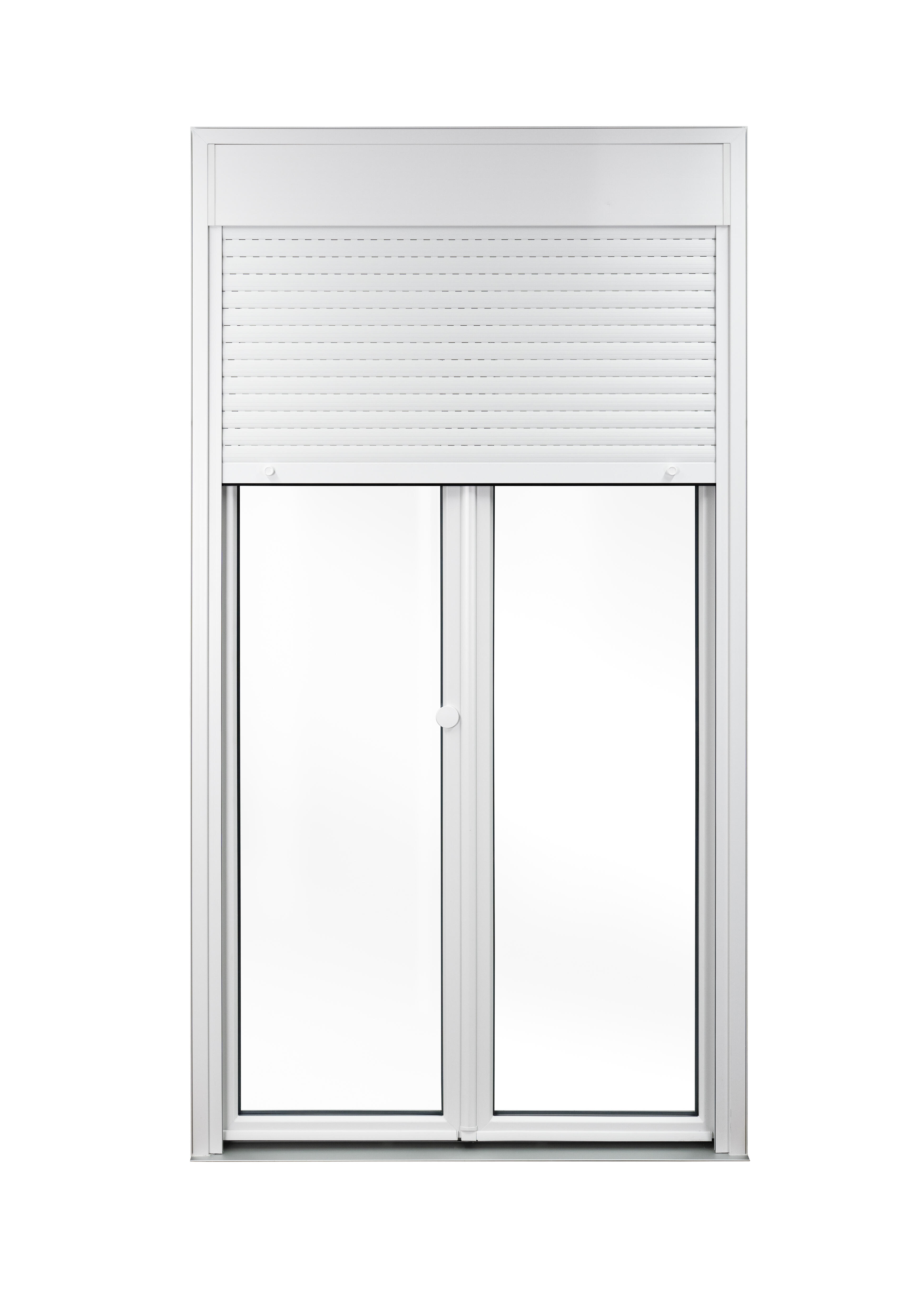 Porte-fenêtre PVC 2 vantaux avec volet roulant intégré monobloc H.215 x l.120 cm - GROSFILLEX - 9