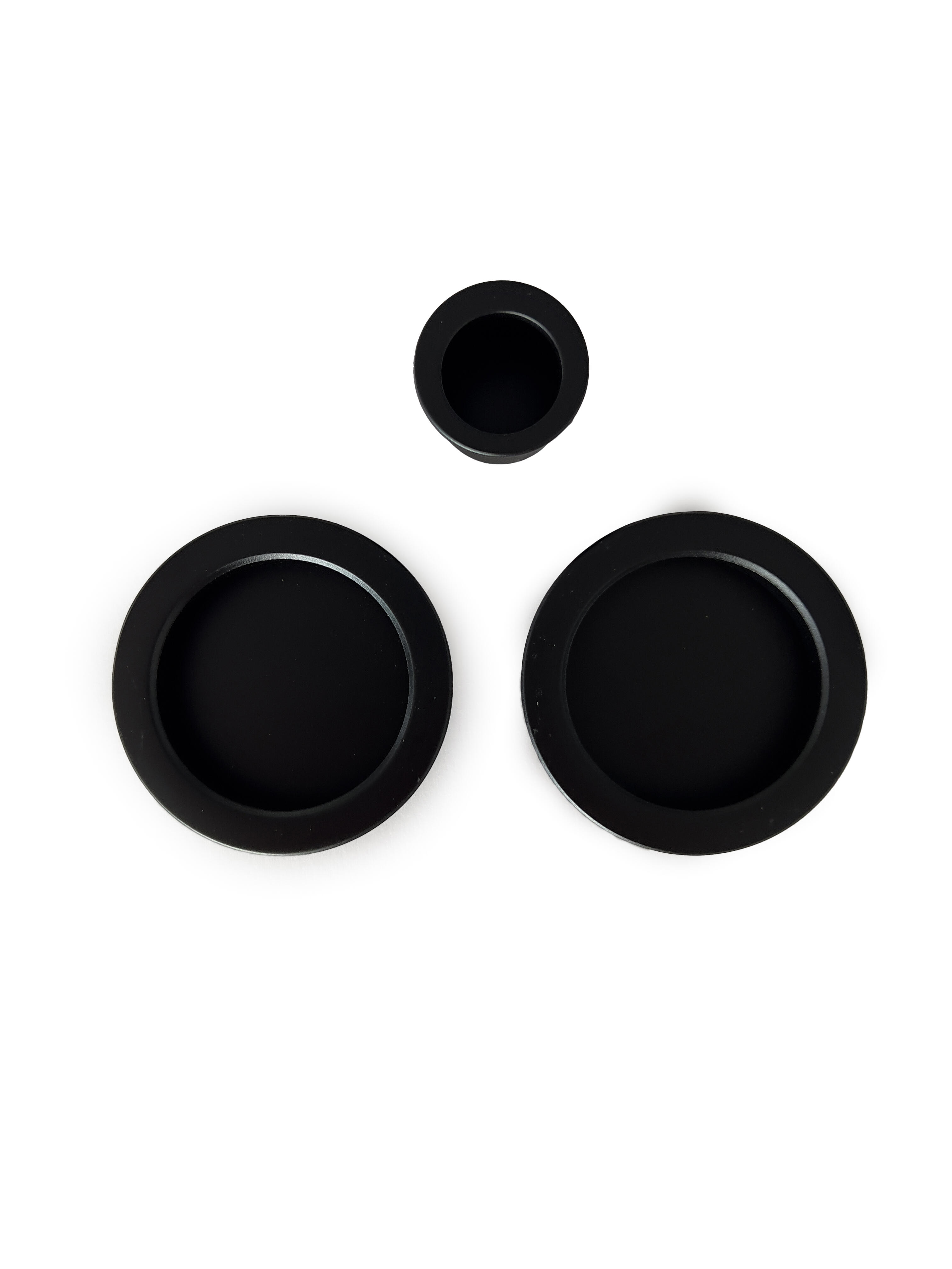 Poignée de porte coulissante ronde noir  - PROTEK - 3