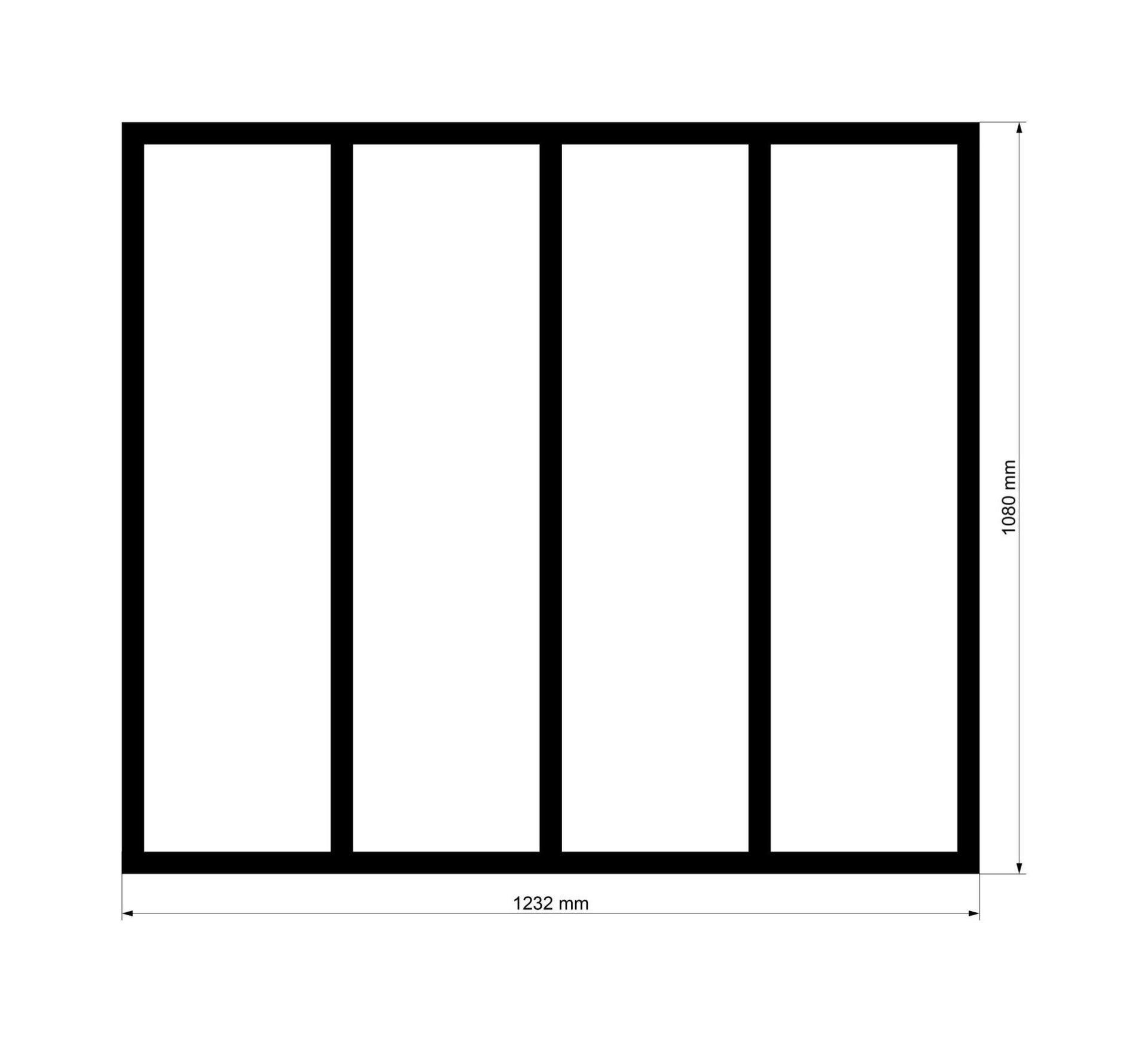 Verrière atelier aluminium fixe, 4 vitrages inclus H.108 x l.123,20 cm noir sablé - 4