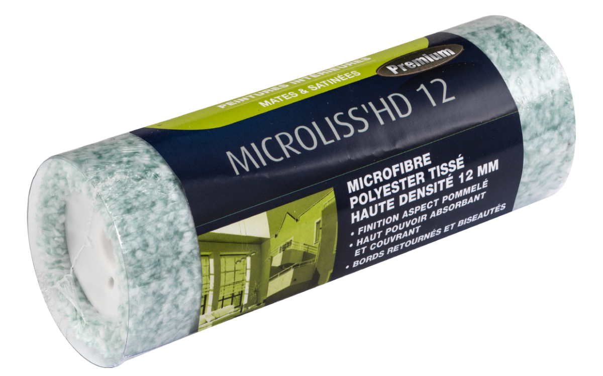 Manchon microfibre 12 mm Long.180 mm pour mur et plafond, vernis, laque et traitement bois - Microliss'HD 12 L'OUTIL PARFAIT - 5