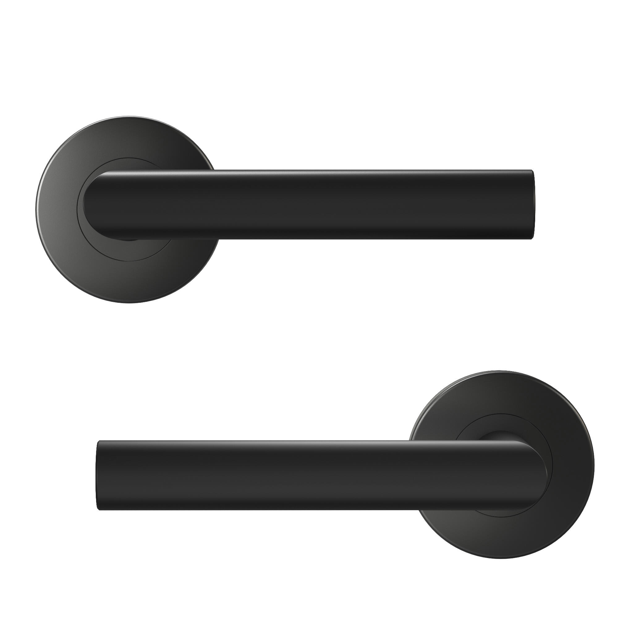 Poignée de porte sur rosace noir THEA x2 - 3