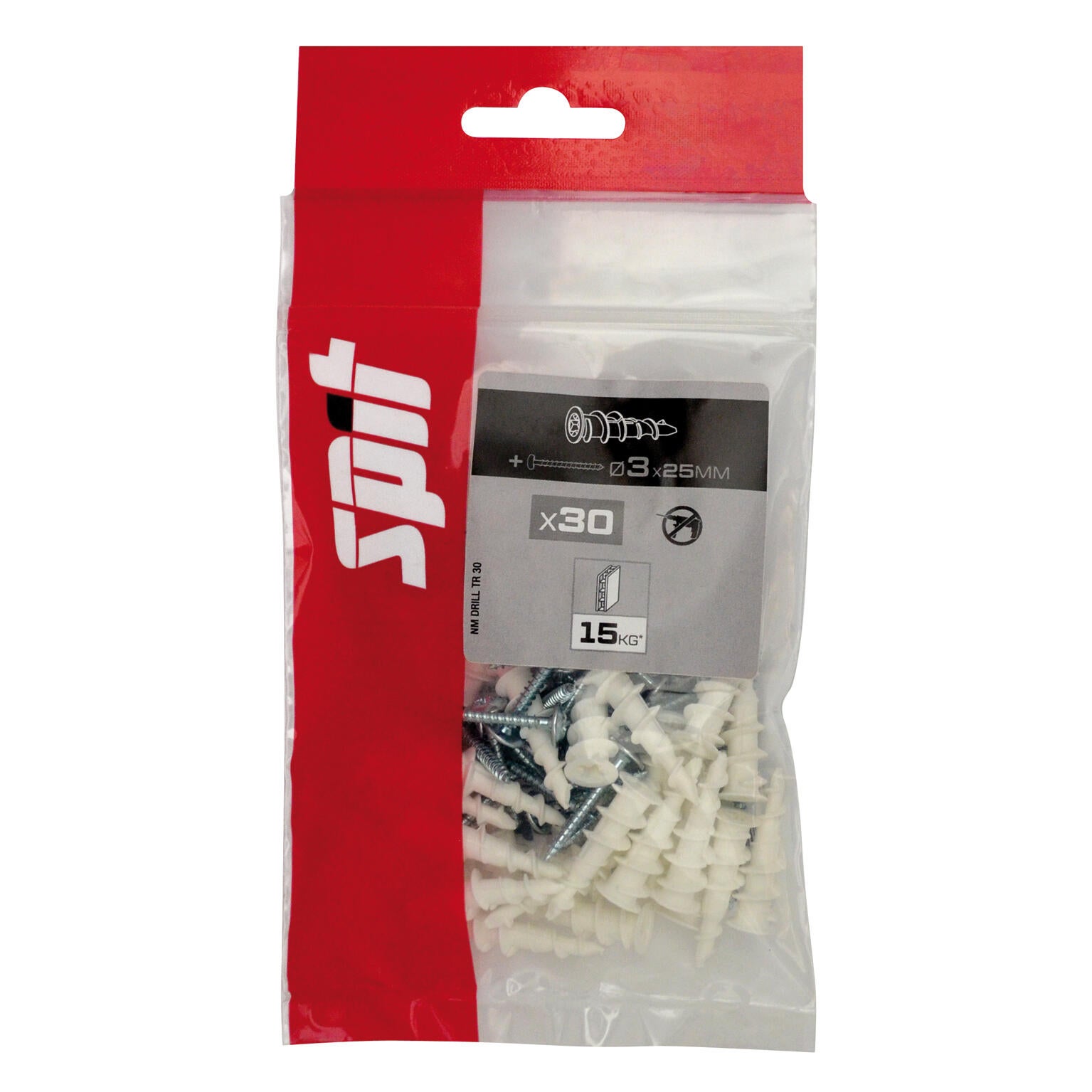 Cheville autoforeuse avec vis pour matériaux creux Diam.10 mm x 25 mm - SPIT (lot de 30) - 2