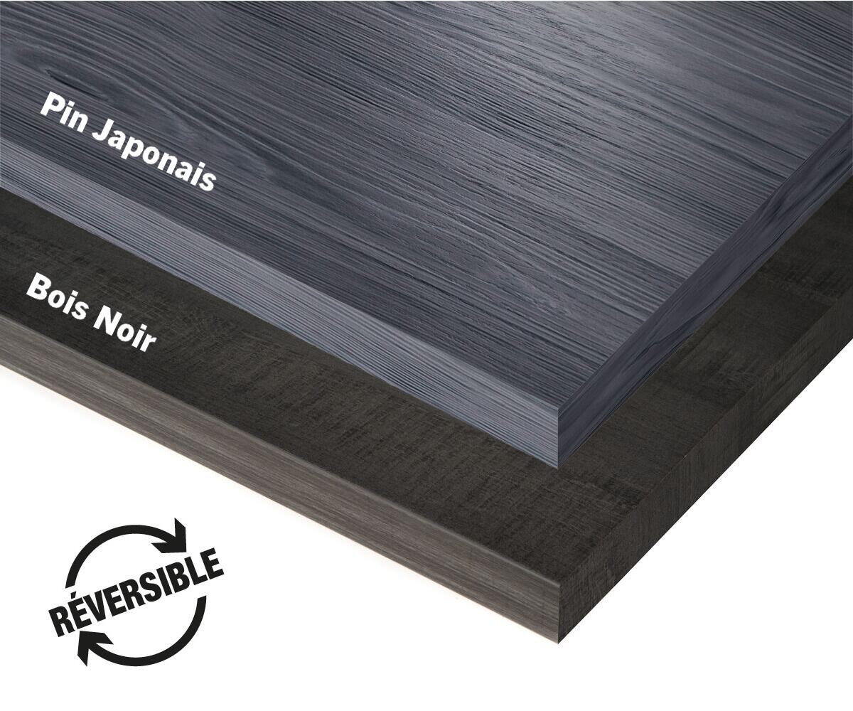 Plan de travail stratifié imitation bois Bois noir / Pin japonais L.3070 x P.650 x ép.38 mm hydrofuge - 4
