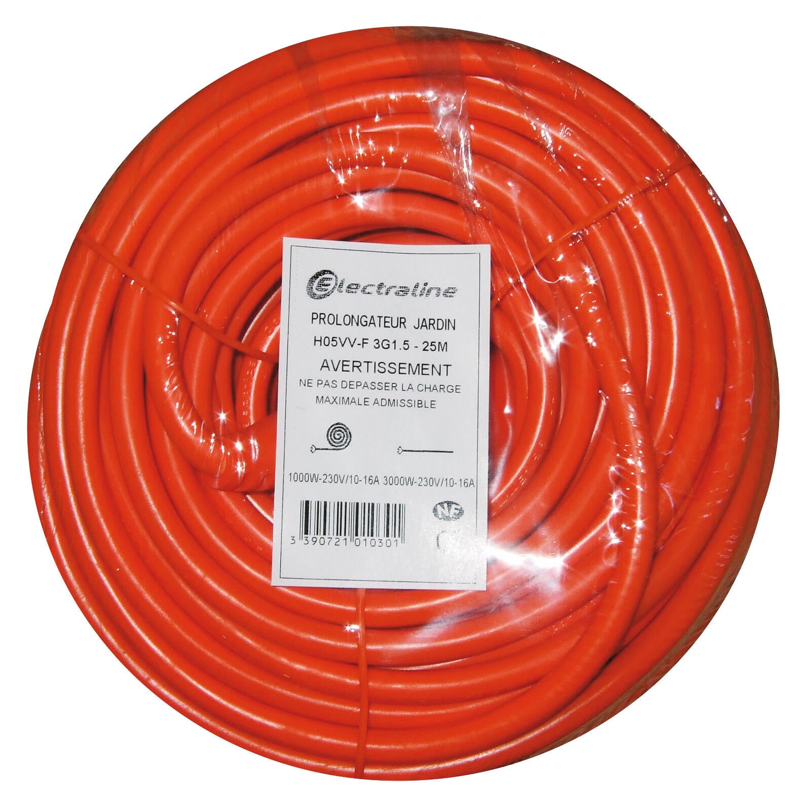 Rallonge électrique électrique étanche 25 m 3G1,5 mm² - 3