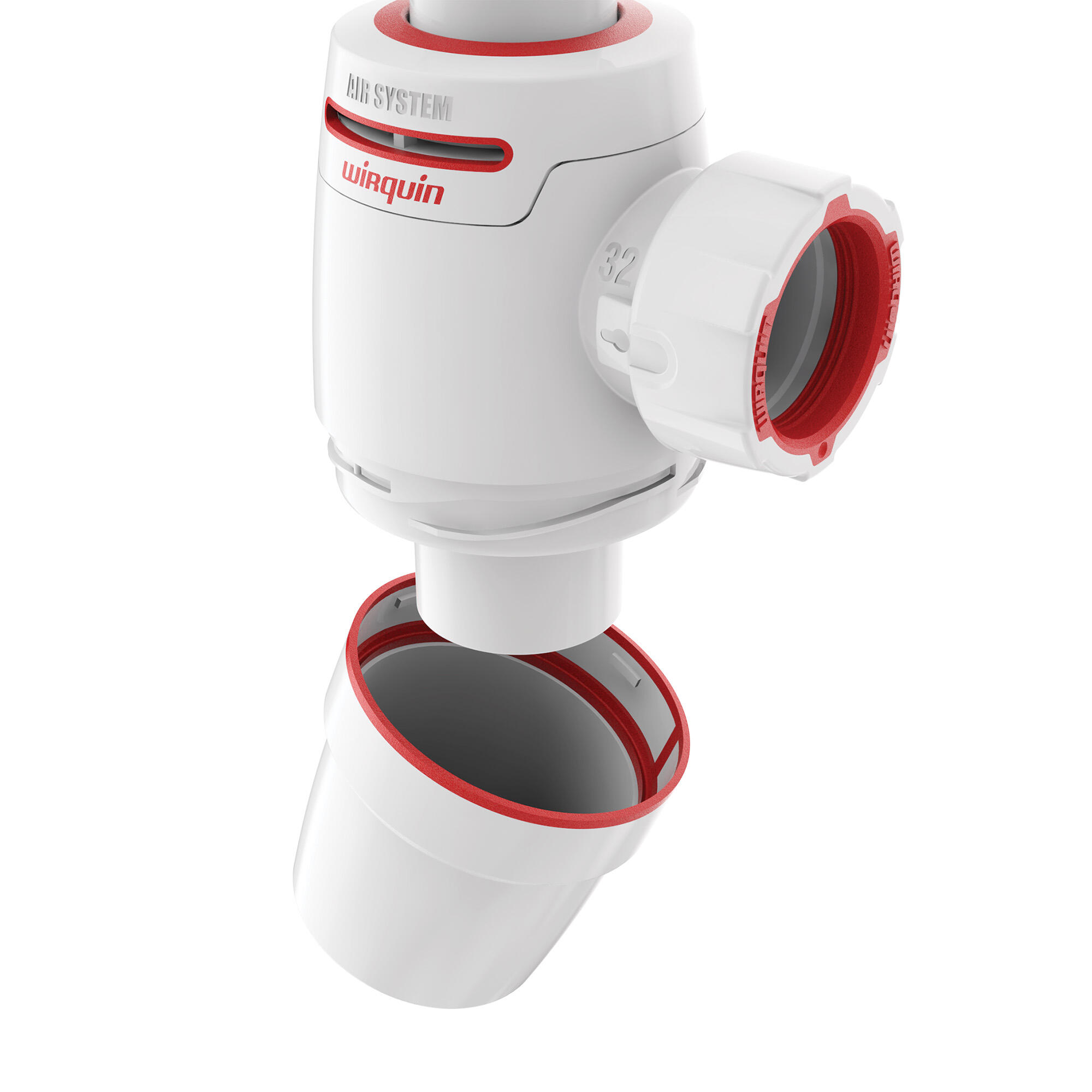 Siphon pour lavabo Diam.32 mm réglable en hauteur blanc NF - WIRQUIN Néo Air - 4