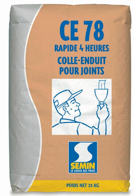 Colle-enduit pour joint CE78 rapide 4h sac de 25 kg - SEMIN - 2