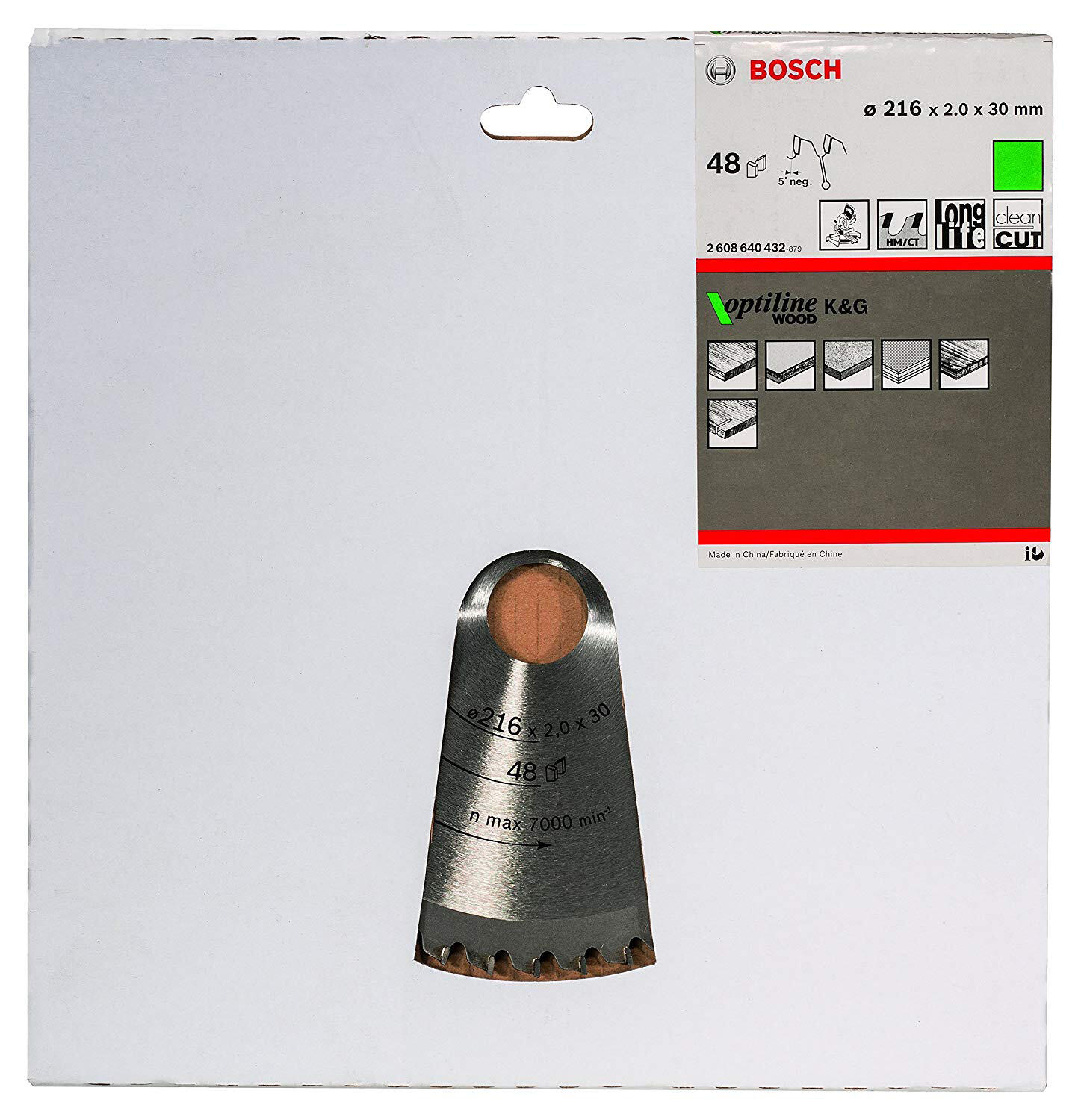 Lame de scie circulaire Optiline 216 x 30 x 2mm 48 dents - 2608640432 BOSCH - 5