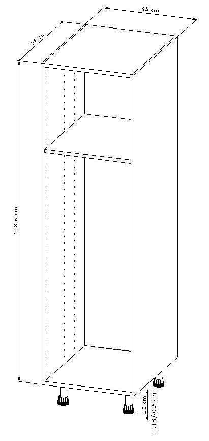 Demi-colonne de cuisine l.45 x H.153,60 x P.56 cm Gris - 3