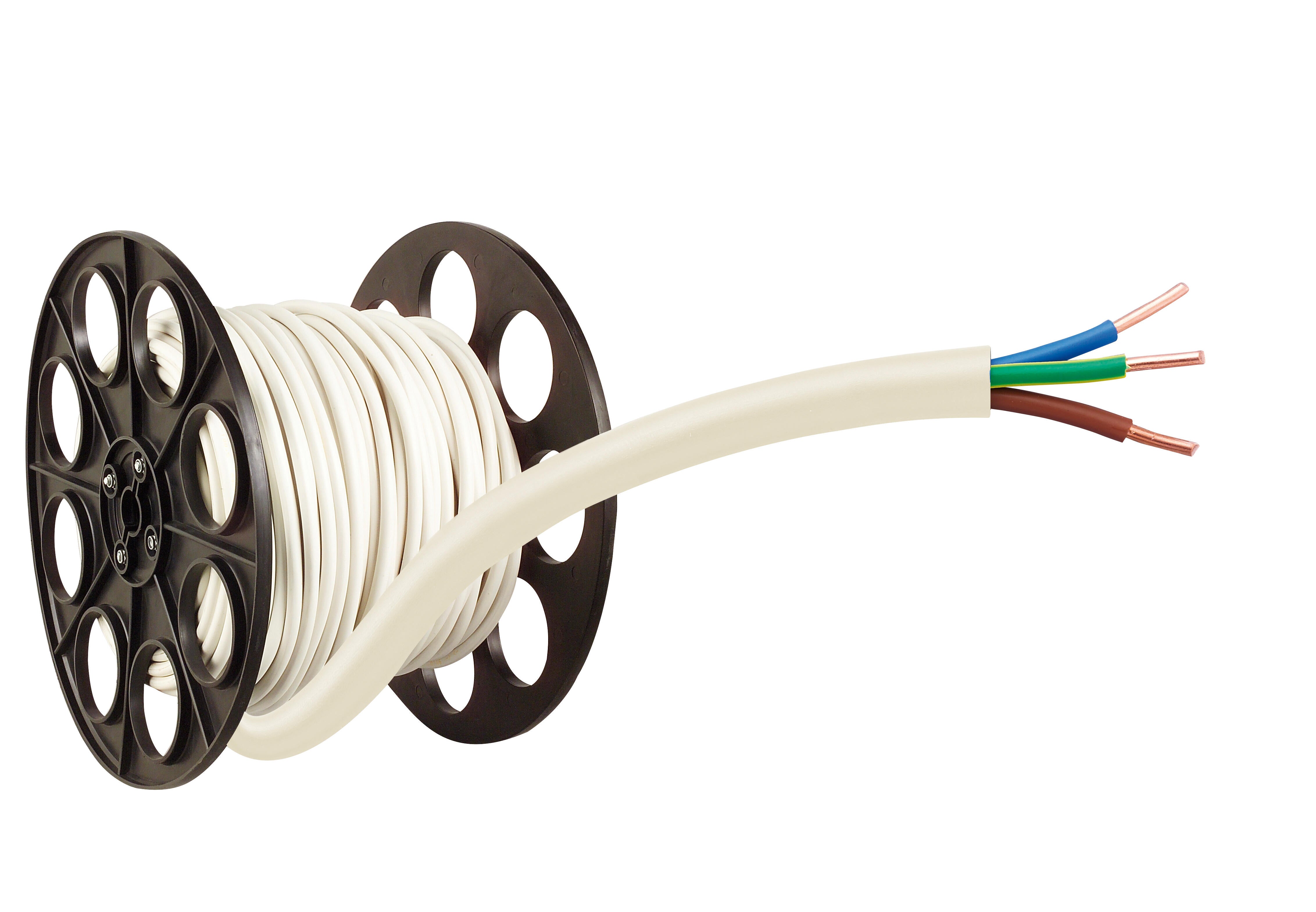 Câble électrique HO5VVF 3G 2,5 mm² blanc 50 m  - 3