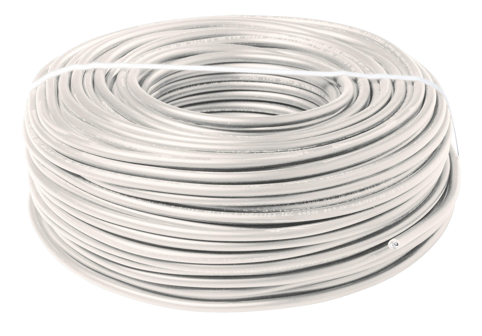 Câble électrique HO5VVF 3G 2,5 mm² blanc 50 m  - 2