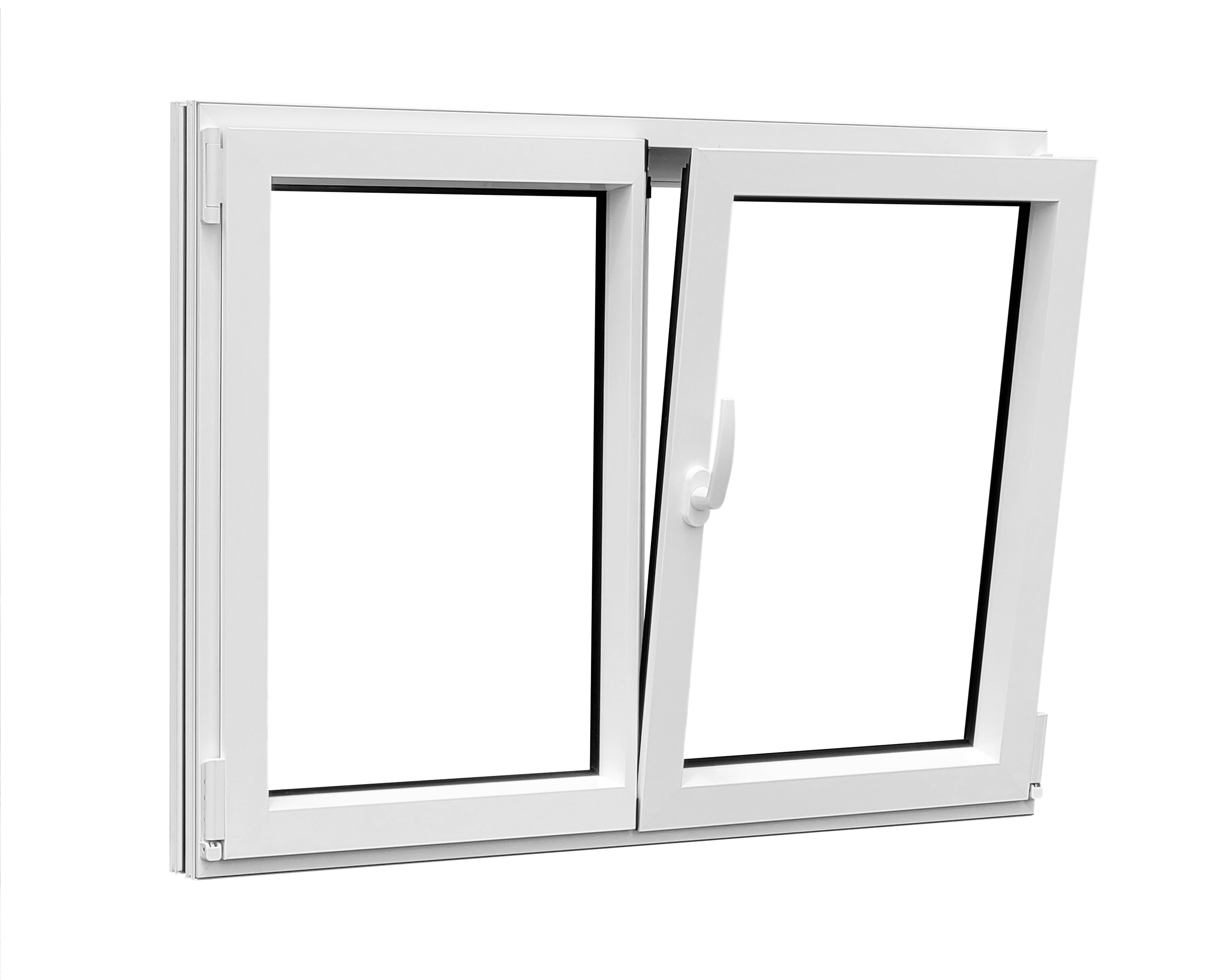 Fenêtre aluminium H.75 x l.100 cm oscillo-battant 2 vantaux blanc - 2