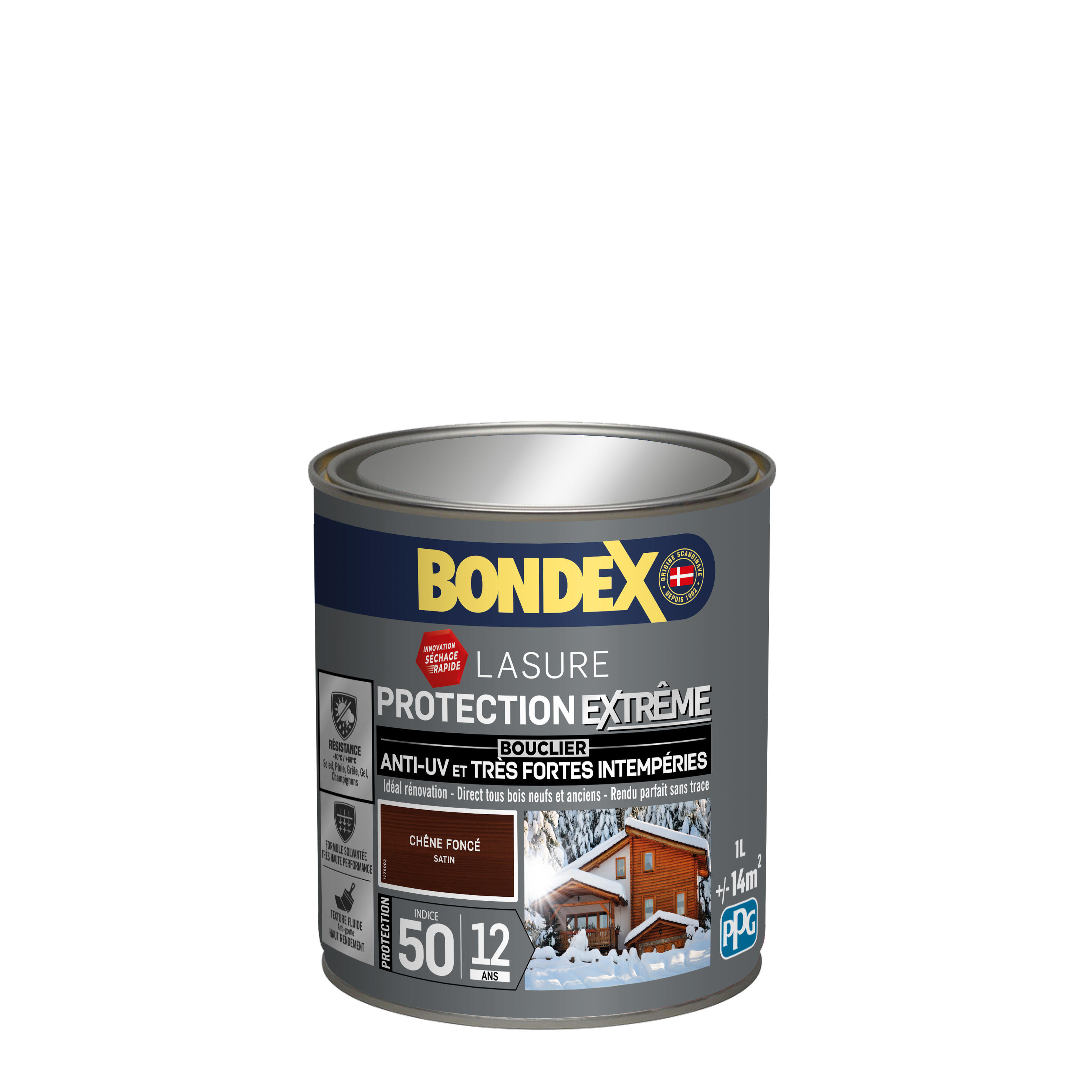 Lasure protection extrême 12 ans chêne foncé 1 L - BONDEX - 4