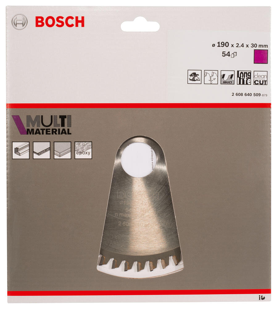 Lame scie circulaire multi-matériaux Diam.190 mm - 2608640509 BOSCH  - 6