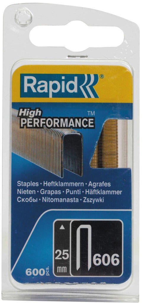 Boite de 600 agrafes n°606 L.25 mm Galva - RAPID - 2