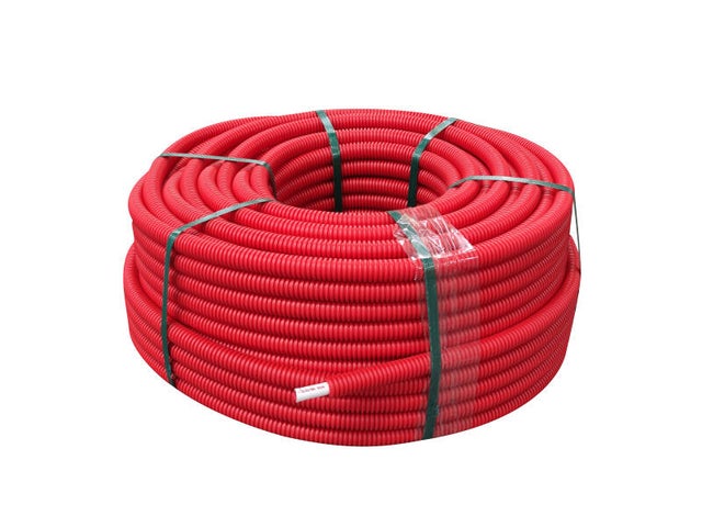 Tube PER gainé rouge Diam.12 mm en couronne Long.25 m - CALINEO PE-RT