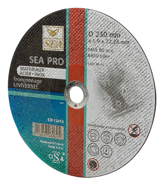 Disque à tronçonner multi matériaux Diam.230 mm - SEA - COUPE TOUT