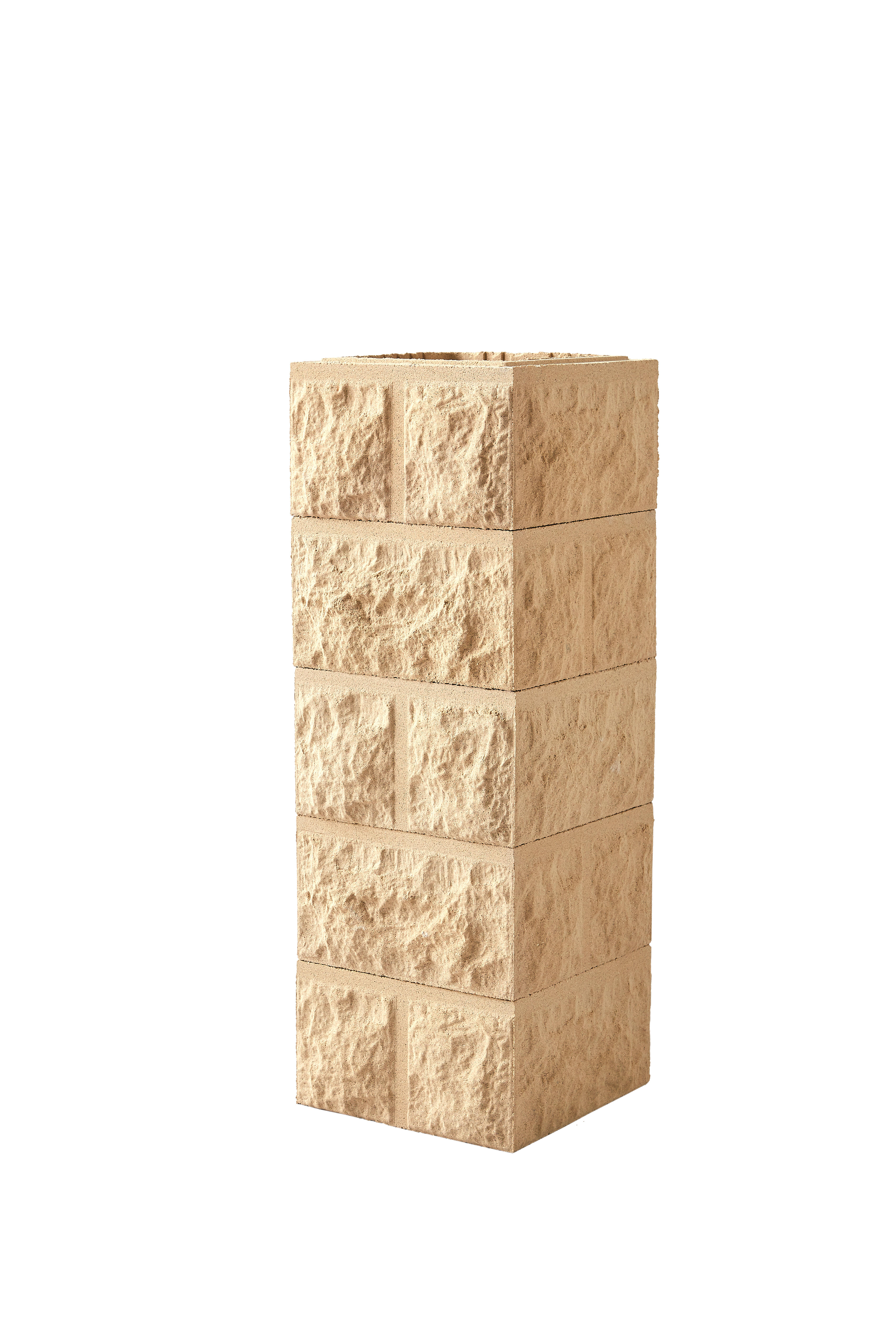 Elément de pilier taillé ton pierre l.30 x P.30 x H.16,7 cm - WESER - 3