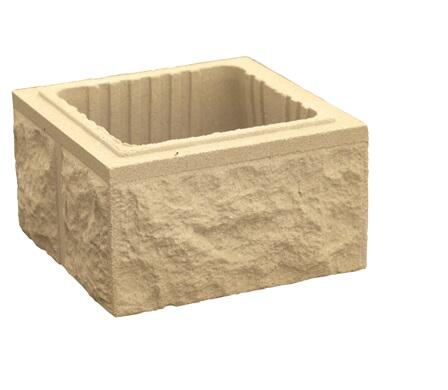 Elément de pilier taillé ton pierre l.30 x P.30 x H.16,7 cm - WESER - 2