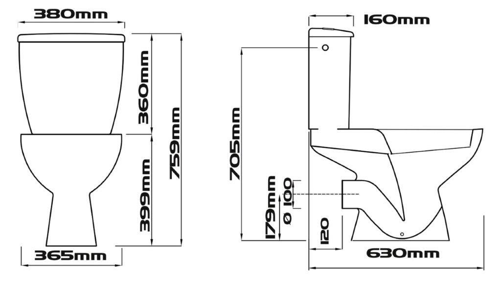 Pack wc à poser avec bride - GODART Alexa sortie horizontale - 3