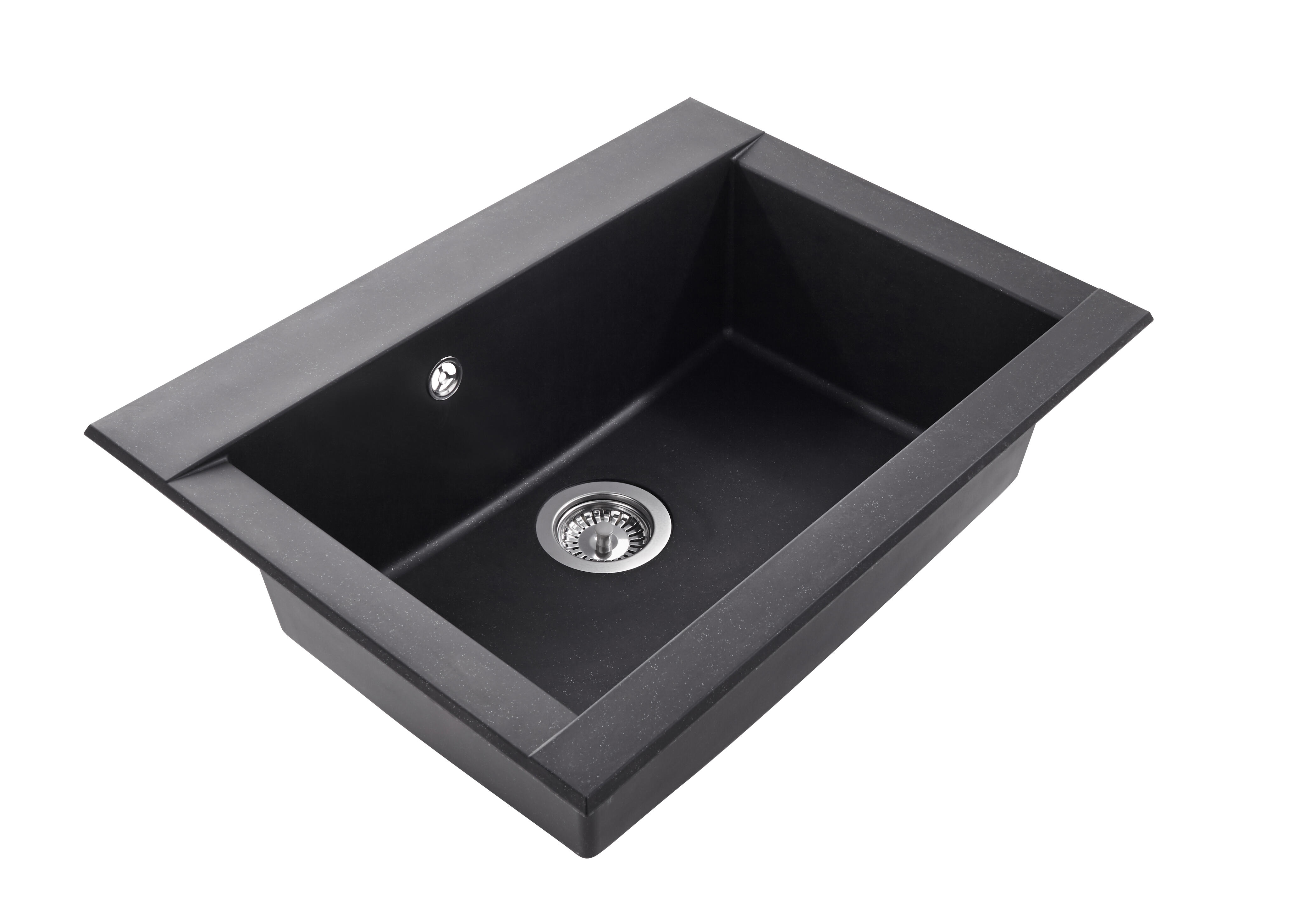 Evier à encastrer noir 1 cuve en Résine - 