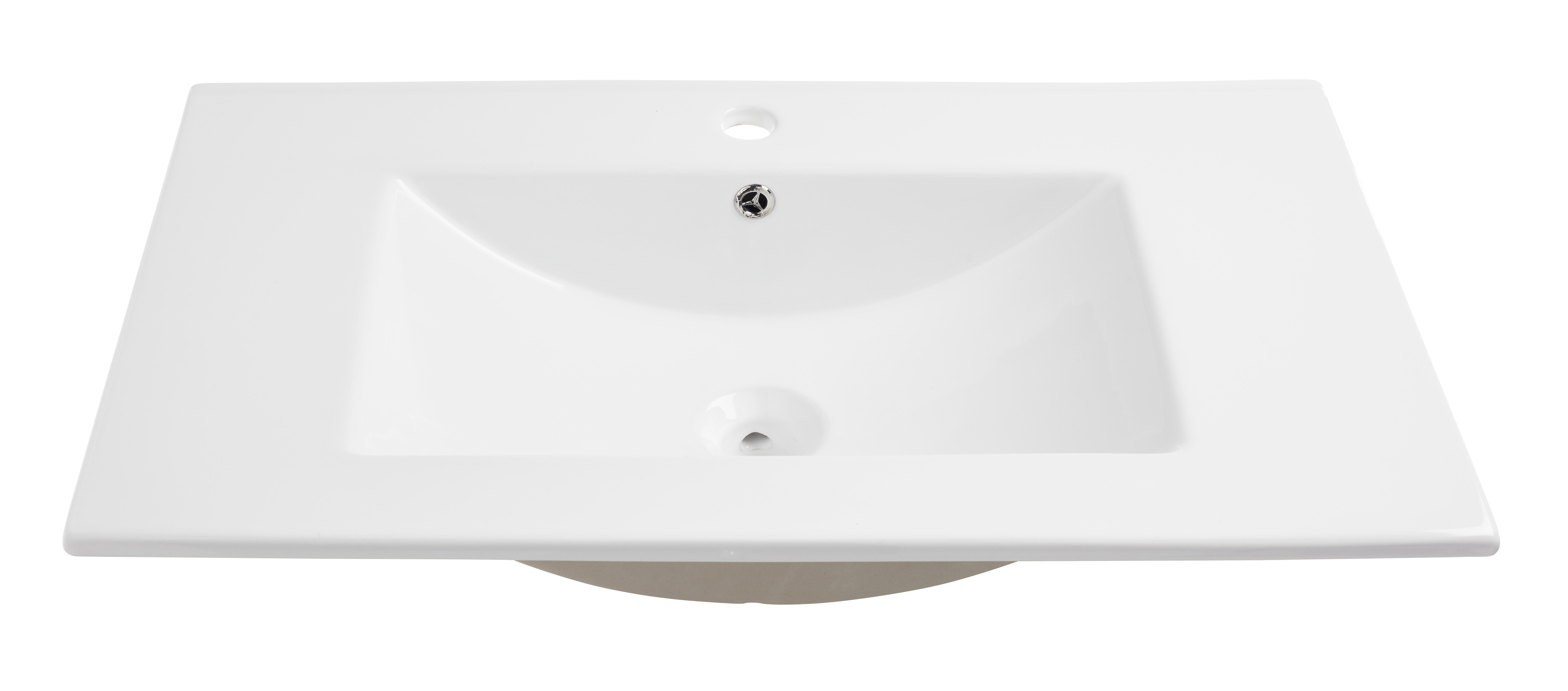 Vasque salle de bain céramique l.81 x H.1,5 x P.46 cm Atos/Ready - 2