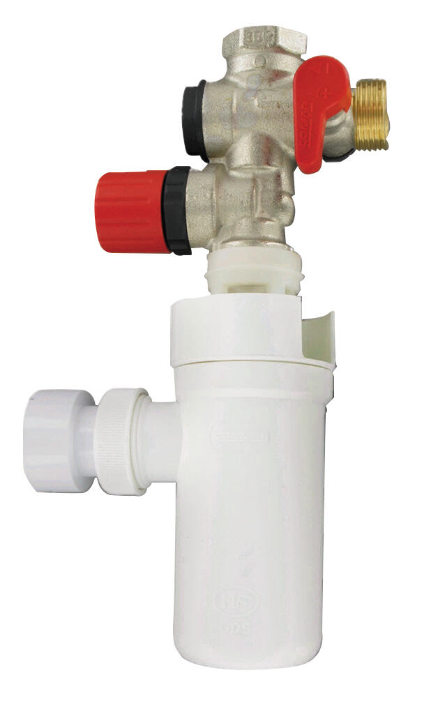 Groupe de sécurité hydraulique droit laiton pour eau douce avec siphon - COMAP - 2