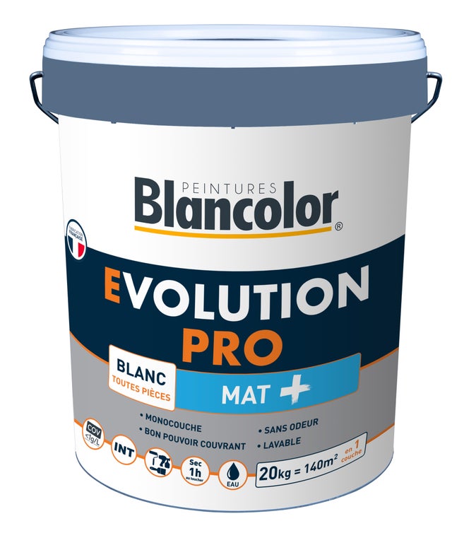 Peinture murs et plafonds monocouche acrylique mat+ blanc 20 kg - EVOLUTION PRO
