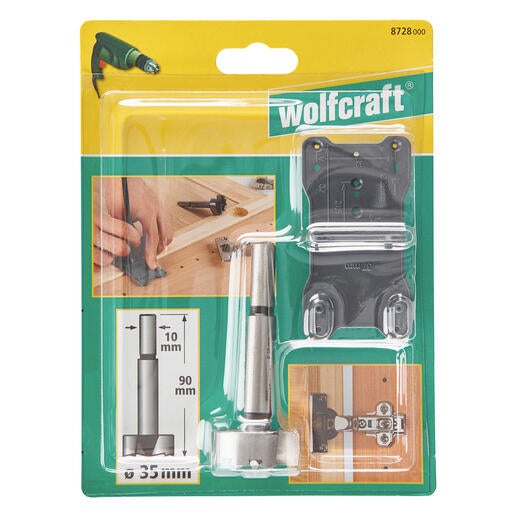 Fraise PRO avec guide charnière Diam.35 x L.90 mm - WOLFCRAFT