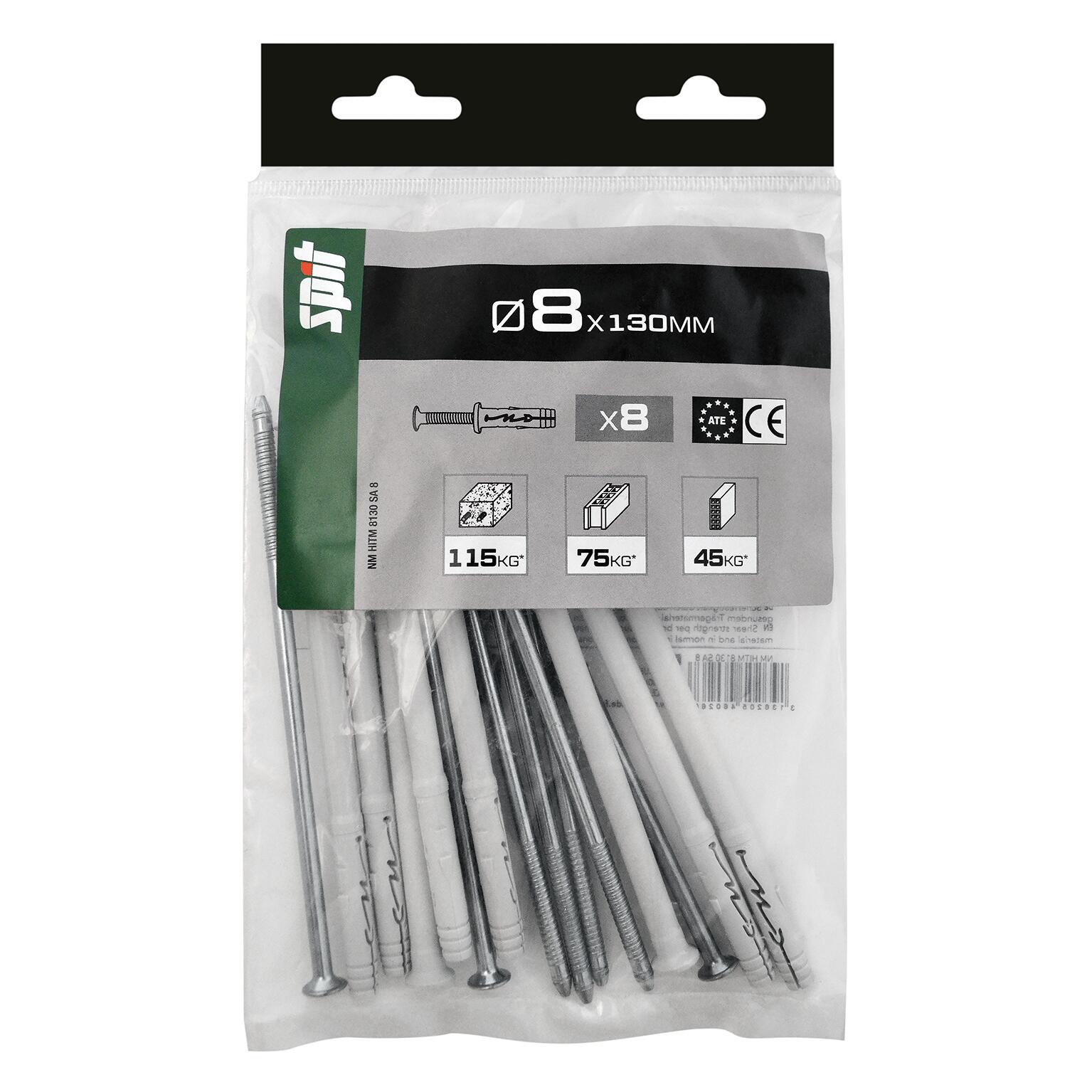 Cheville à frapper multi-matériaux Diam.8 mm x 130 mm - SPIT HITM (lot de 8) - 2