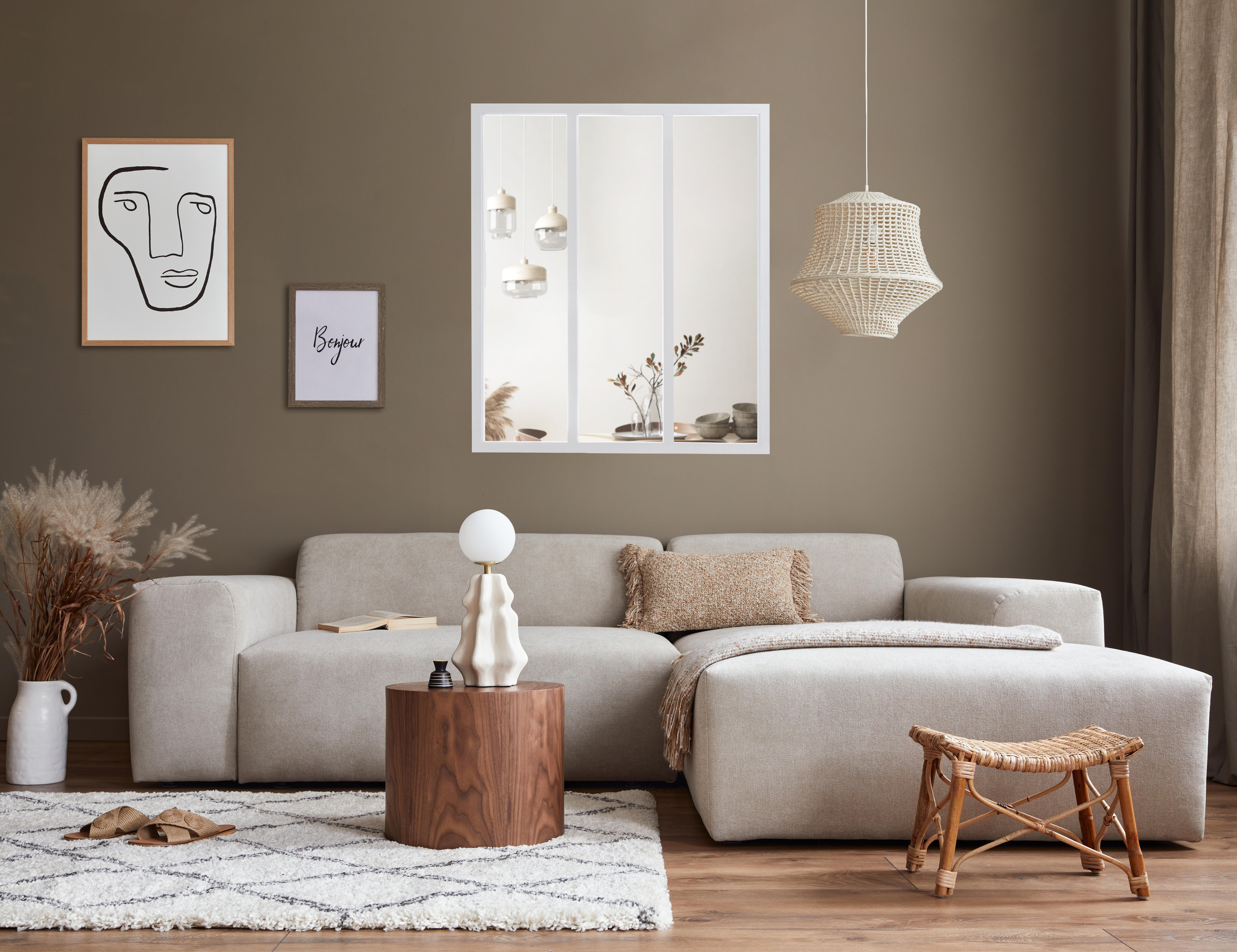 Verrière atelier aluminium fixe, 3 vitrages inclus H.108 x l.93,20 cm blanc sablé - 2