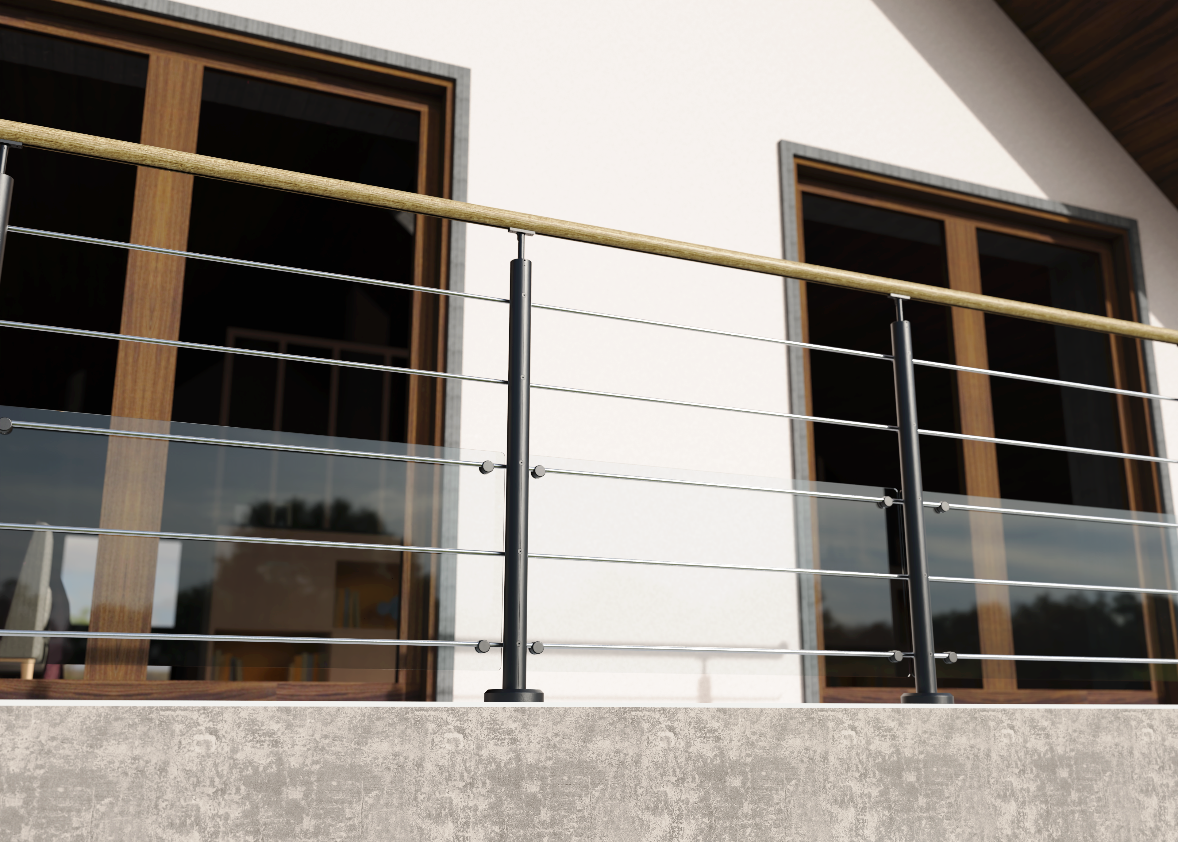 POTEAU ALU NOIR BALOXY A PLAT - 6