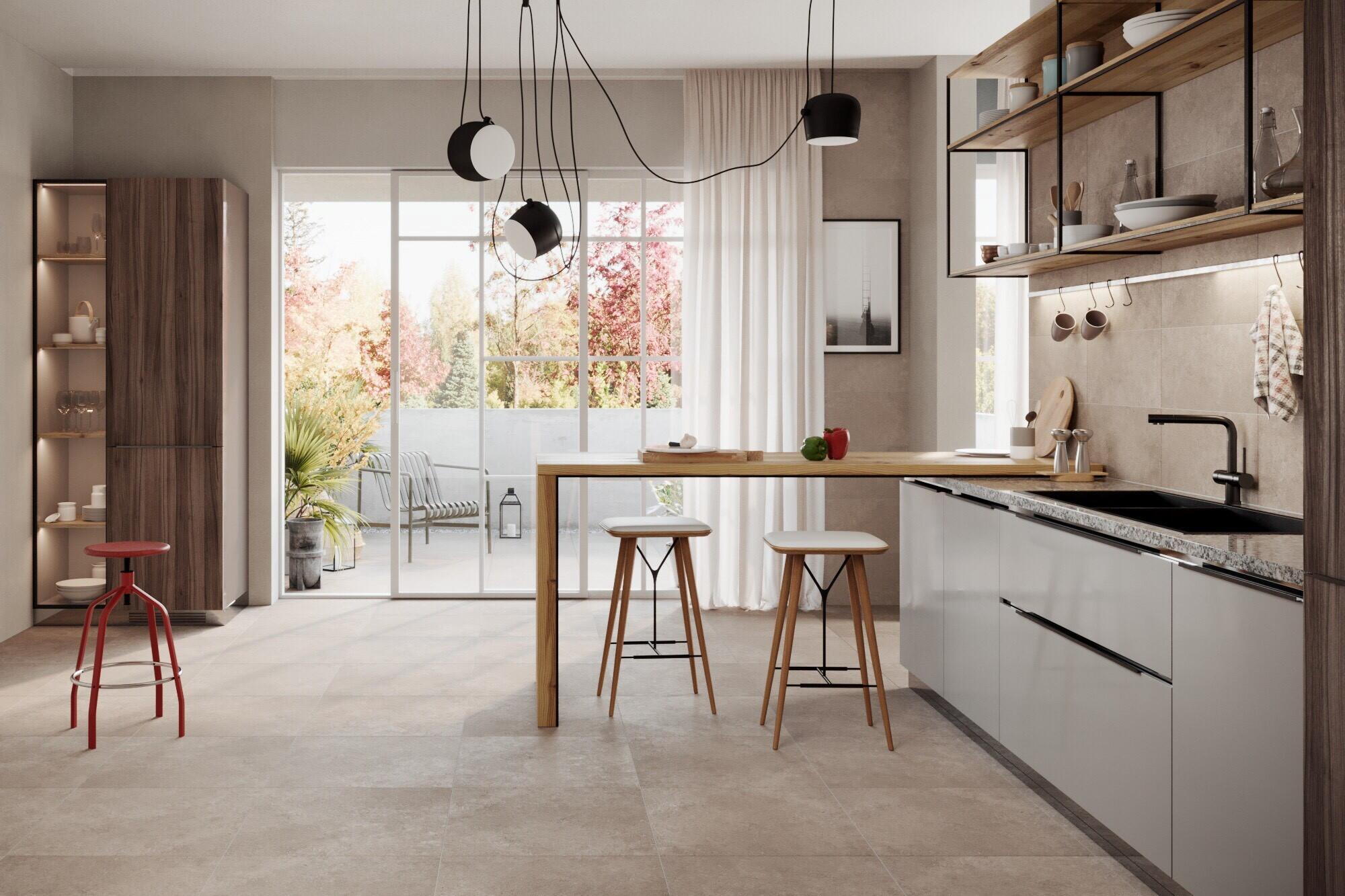 Dalle carrelage extérieur effet pierre l.60 x L.60 cm - Whisper Greige - 4