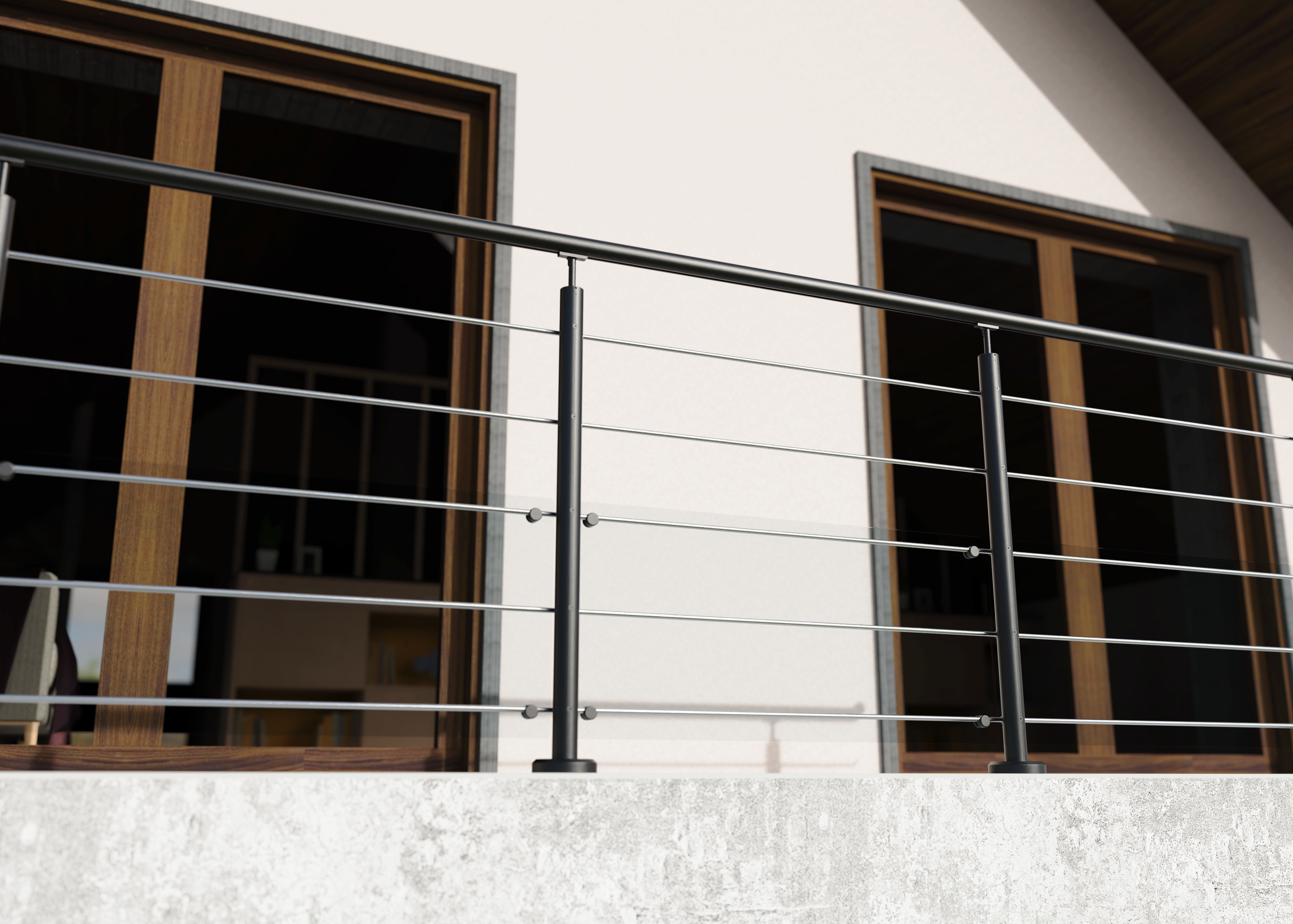 POTEAU ALU NOIR BALOXY A PLAT - 4