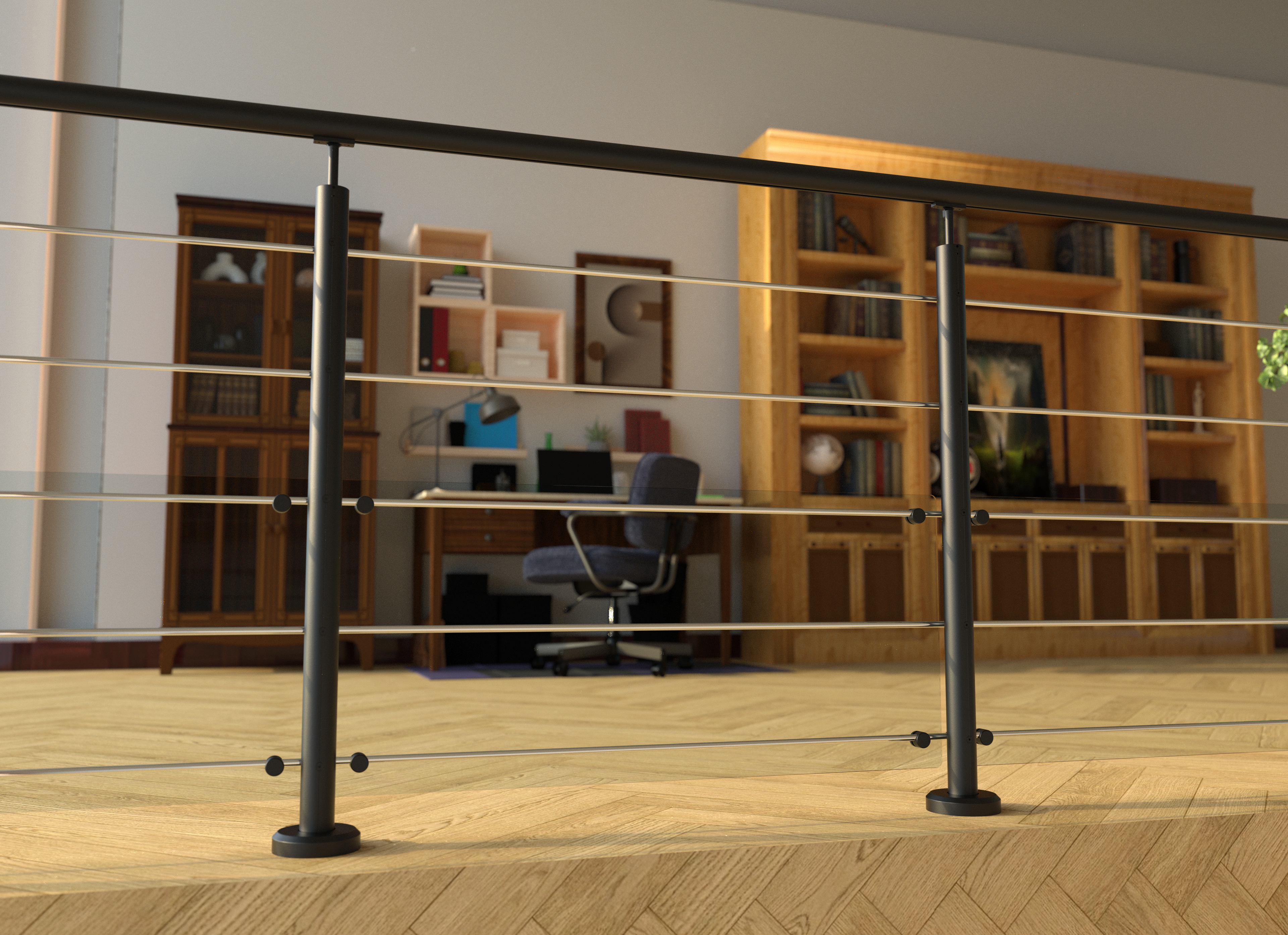 POTEAU ALU NOIR BALOXY A PLAT - 3