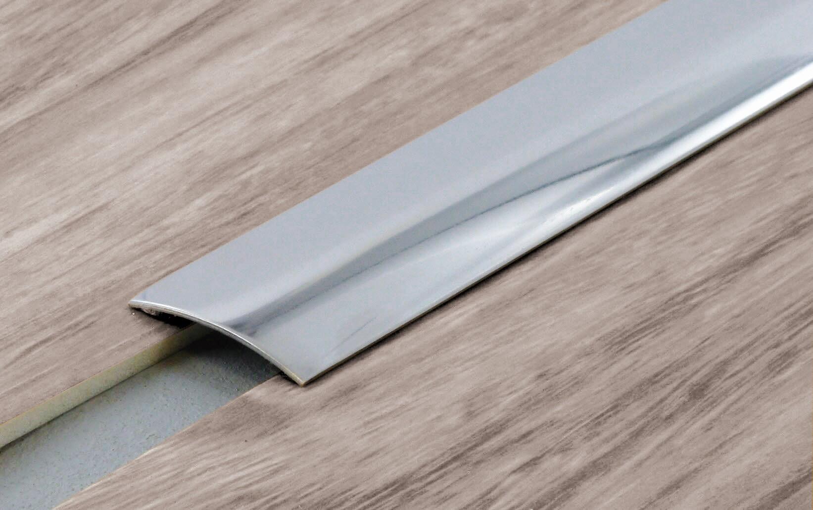 Barre de seuil inox brillant auto-adhésif L.166 x l.3 cm Presto - 2