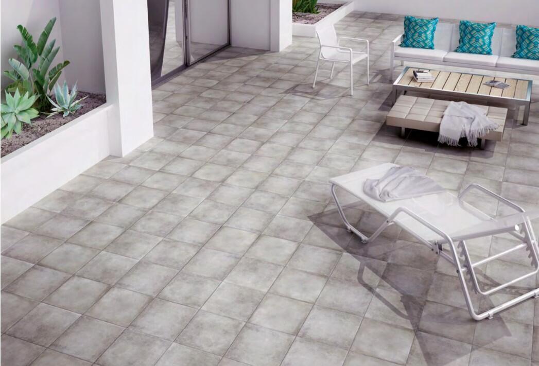 Carrelage sol extérieur effet béton l.33 x L.33 cm - Gredos Gris - 2