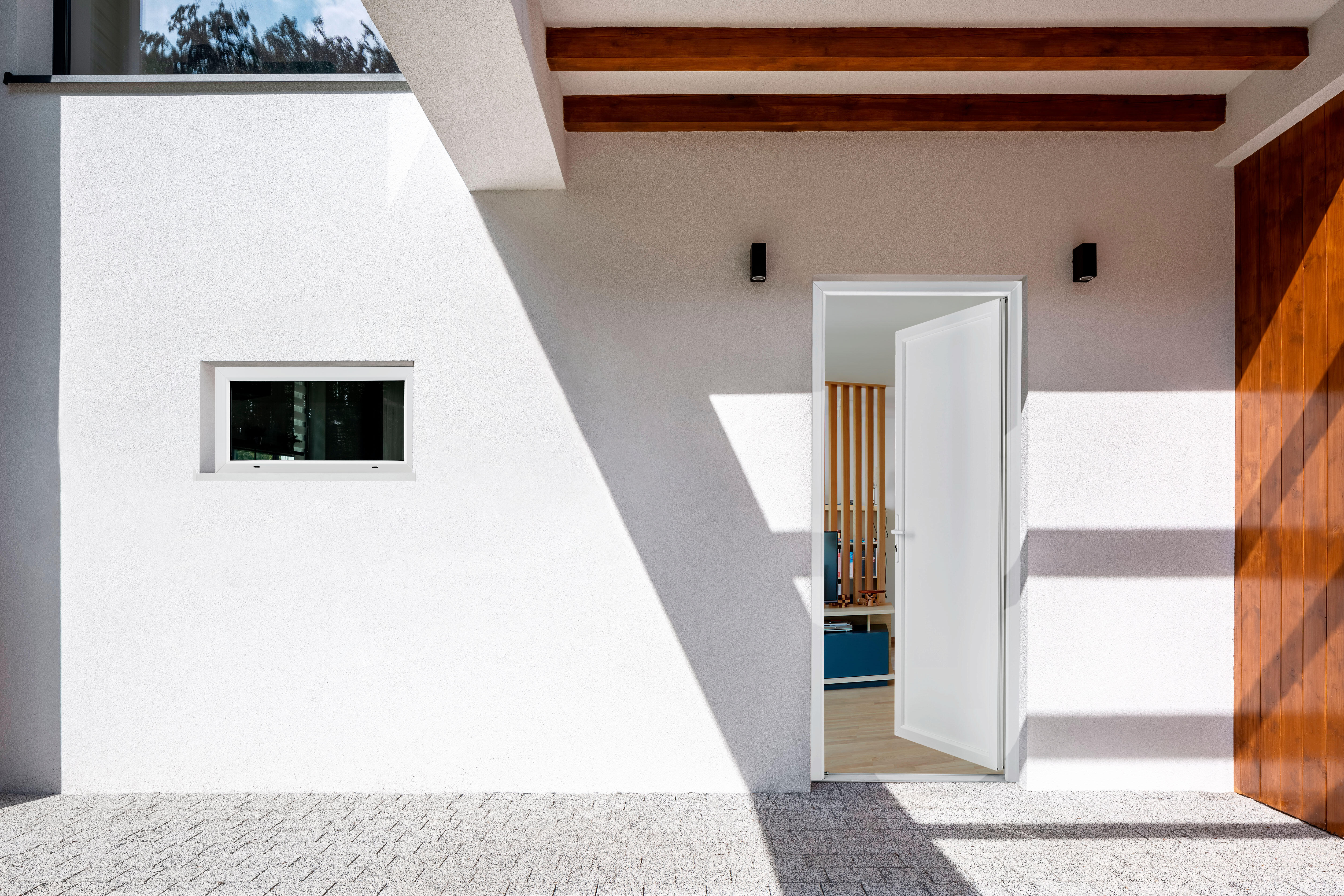 Porte de service PVC Pleine H.200 x l.90 cm poussant droit blanc - 4