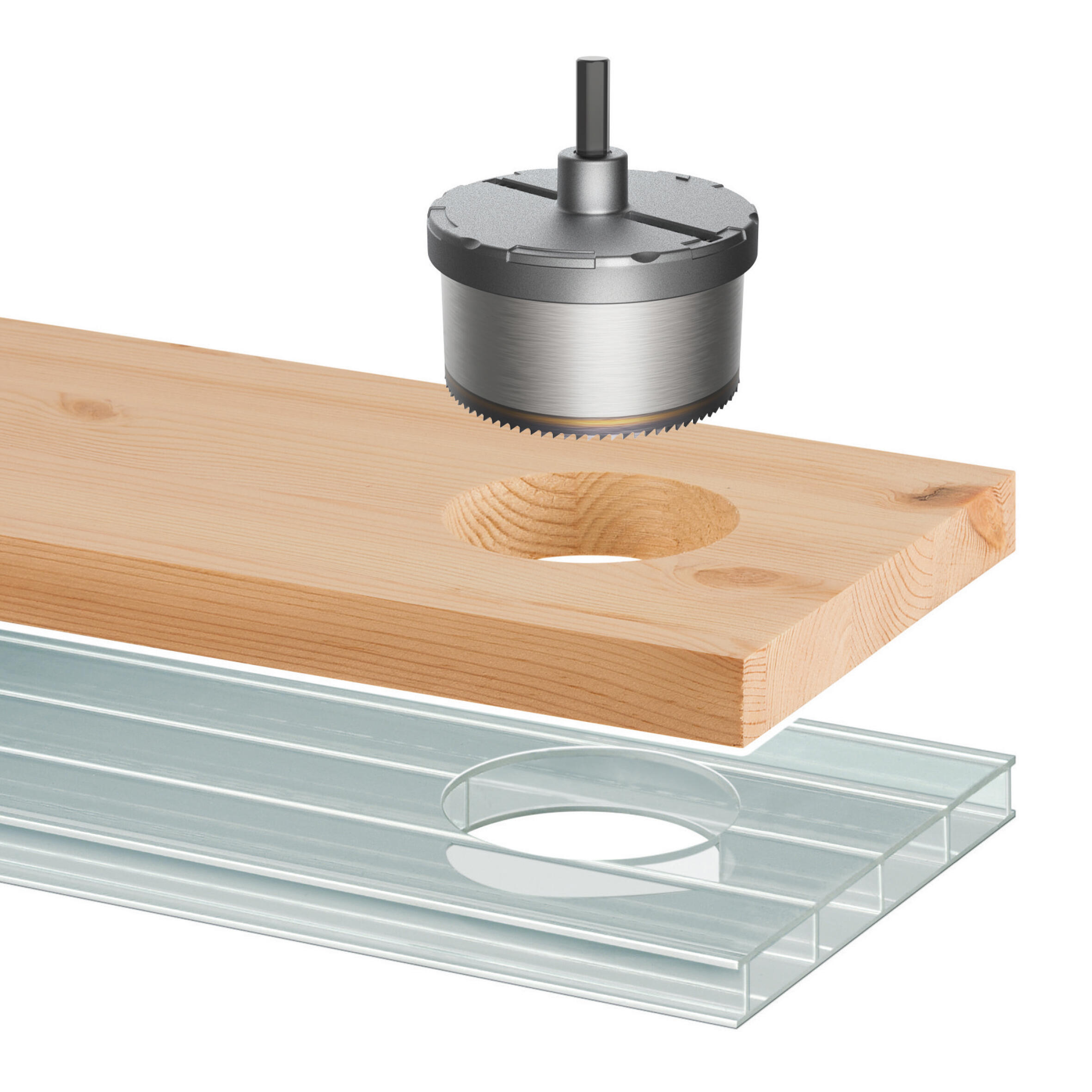 Scie cloche multi-lames pour bois et plastique Diam.28 à 75 mm - WOLFCRAFT - 4