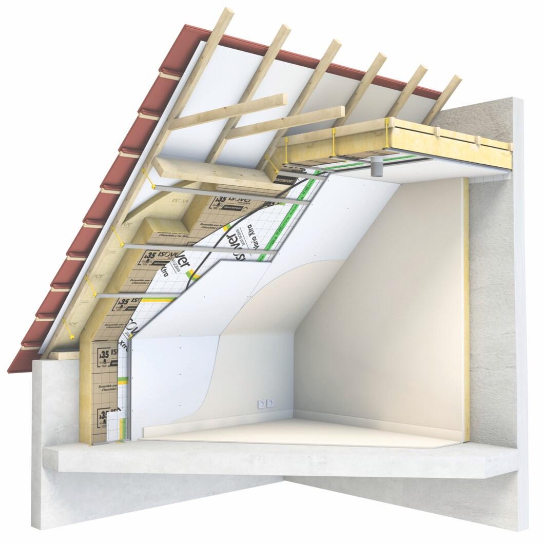 Rouleau laine de verre Kraft TH35 R = 5,7 L.300 x l.120 cm Ep.200 mm - ISOVER - 4