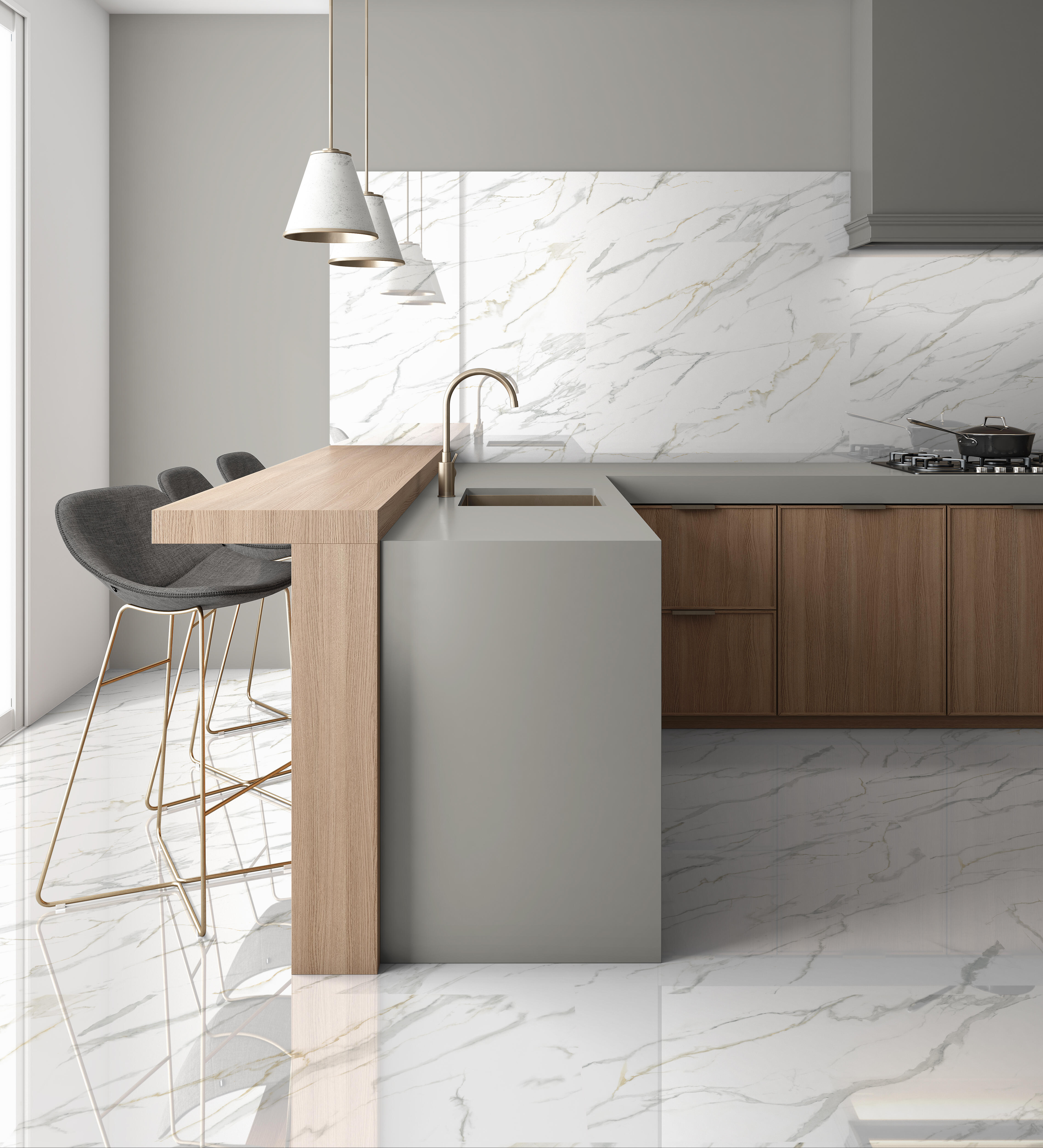 Carrelage mural effet marbre brillant l.30 x L.90 cm Salamanca - 2