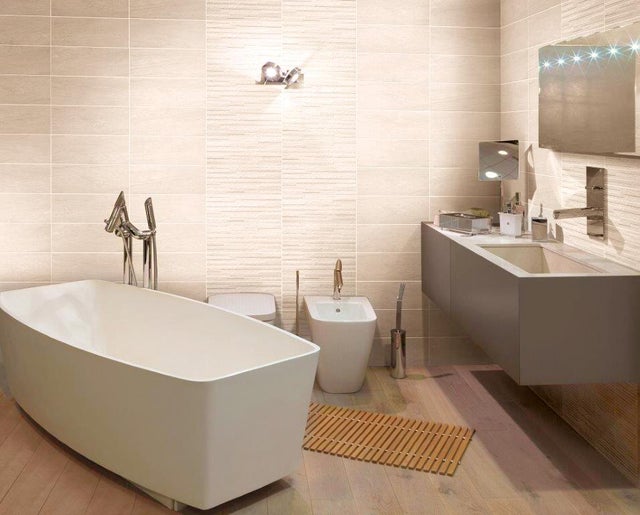 Carrelage mural décor l.20 x L.50 cm Trévise Beige