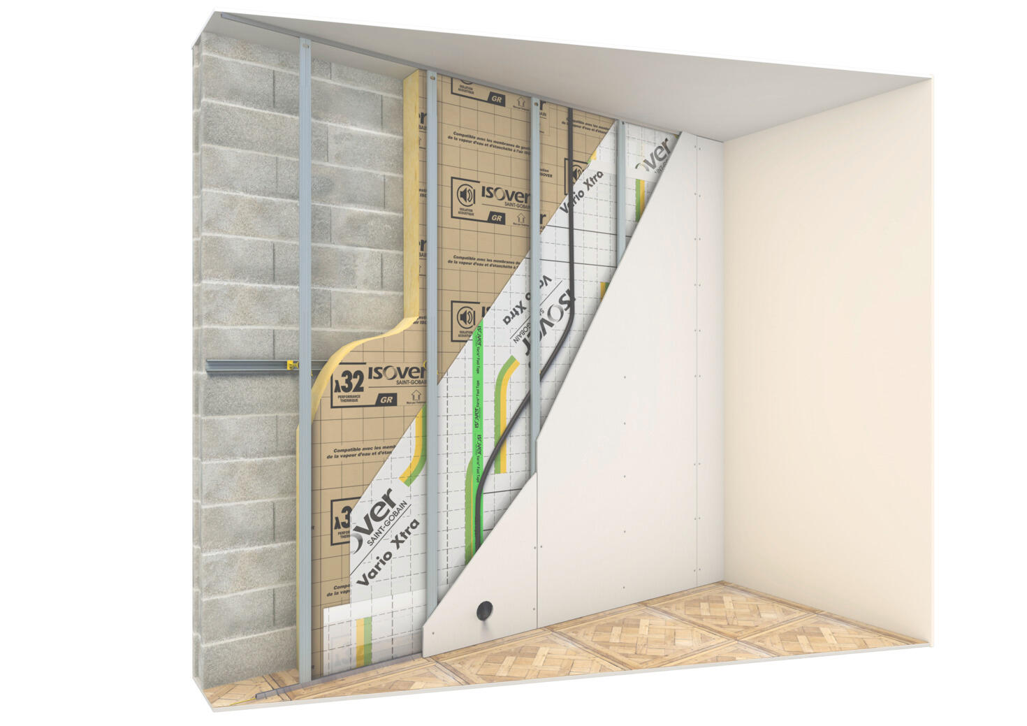 Panneaux roulé laine de verre Kraft Th32 L.270 x l.120 cm  Ep 100 mm R = 3.15 ISOVER - 4