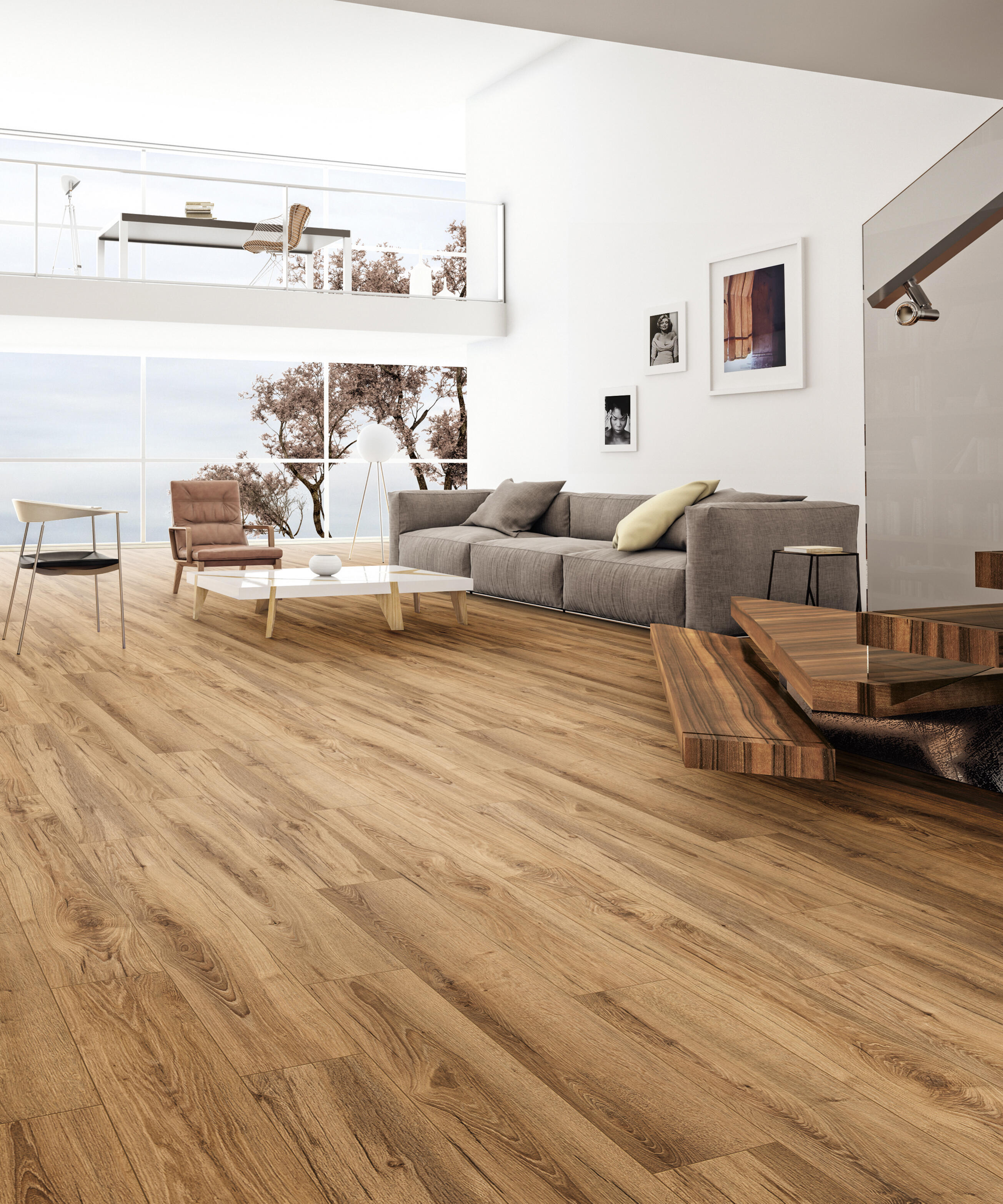 Sol stratifié chêne naturel Variostep AC4 Ep.8 mm L.128,50 x l.19,20 cm - KRONOSPAN - 2