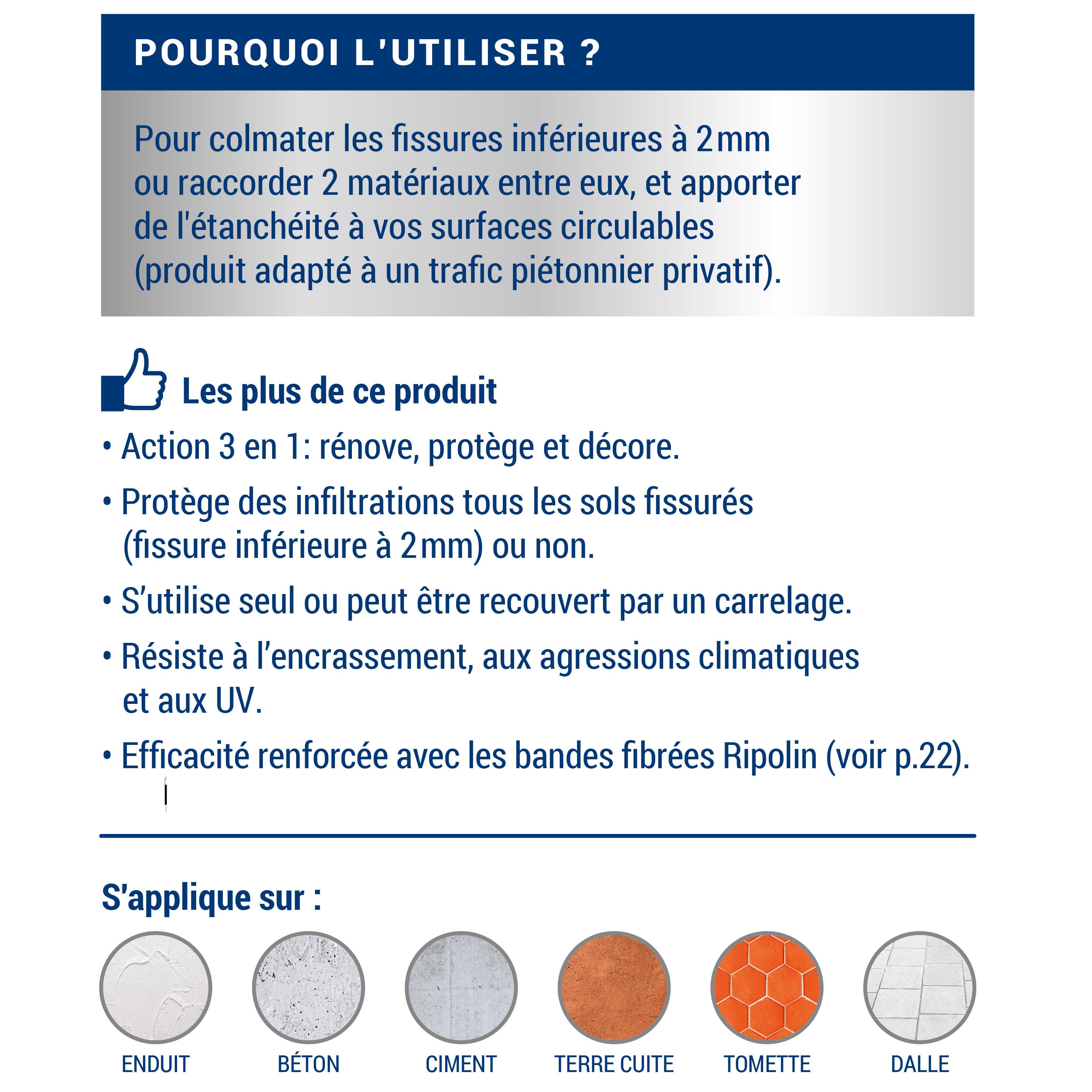 Revêtement d'étanchéité anti-infiltration terrasse & balcon sable 5 L - RIPOLIN - 4