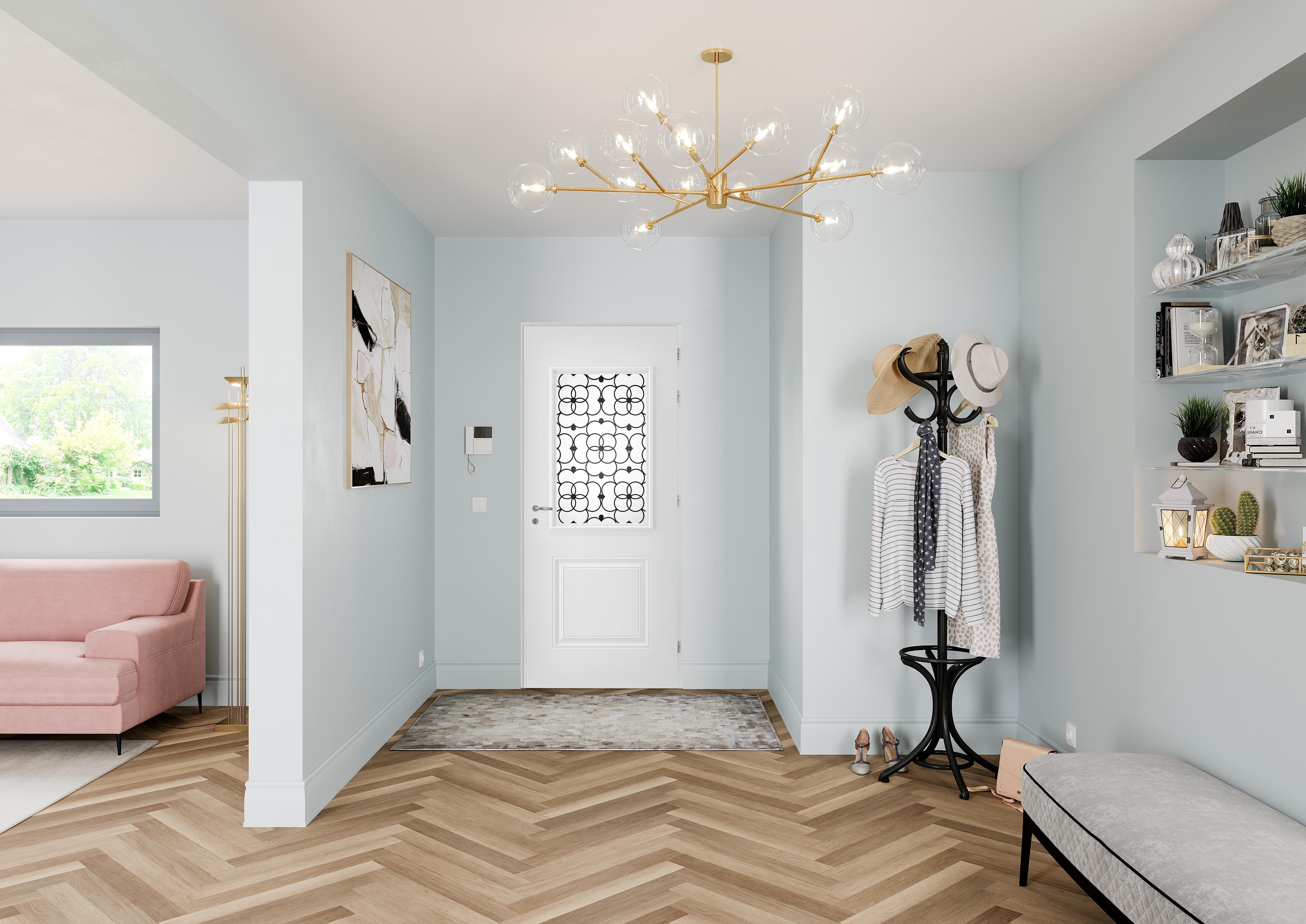 Porte d'entrée acier blanche poussant gauche H.215 x l.90 cm Bloomy - 6