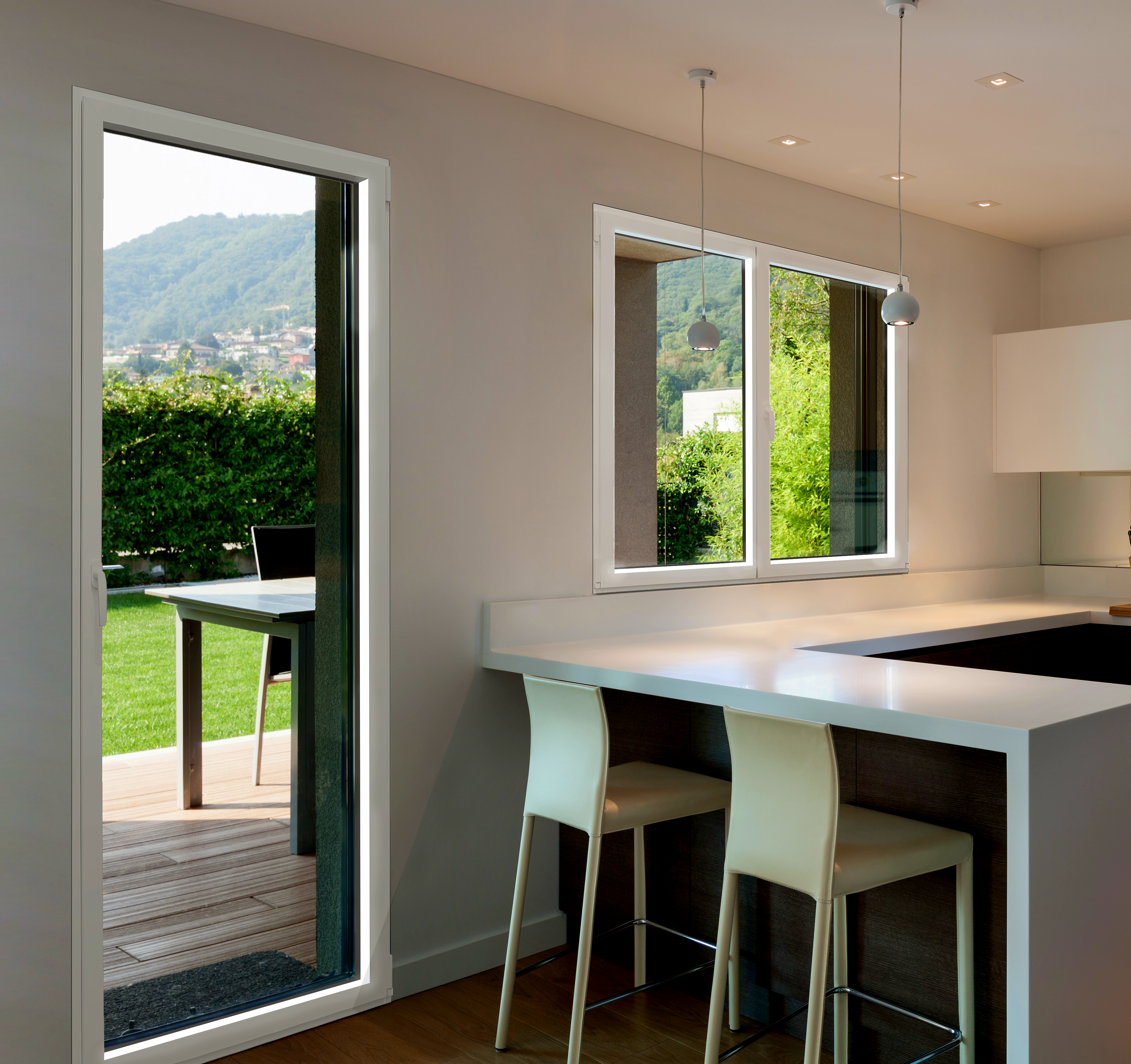 Fenêtre aluminium H.105 x l.120 cm ouvrant à la française 2 vantaux blanc - 3