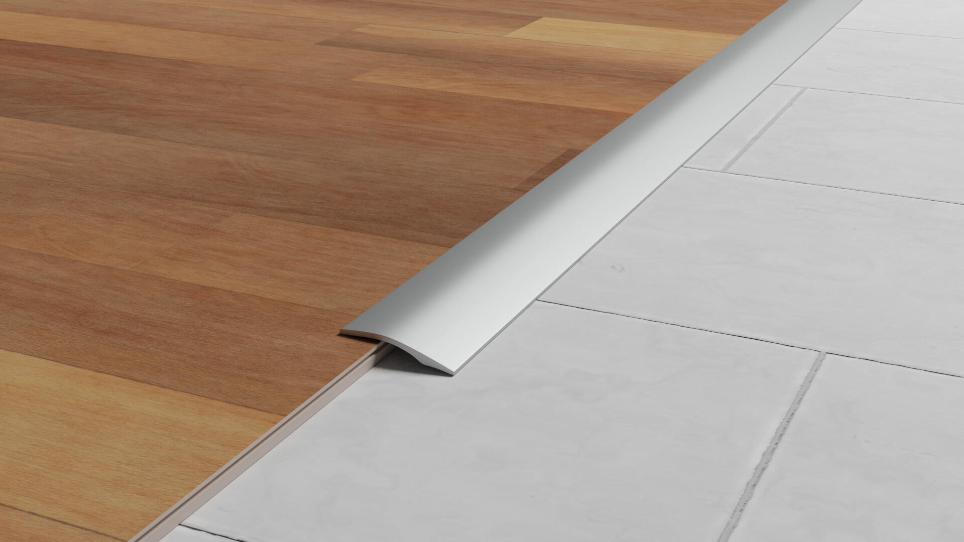 Barre de seuil aluminium bouleau blanc auto-adhésif L.93 x l.2,70 cm  - 2