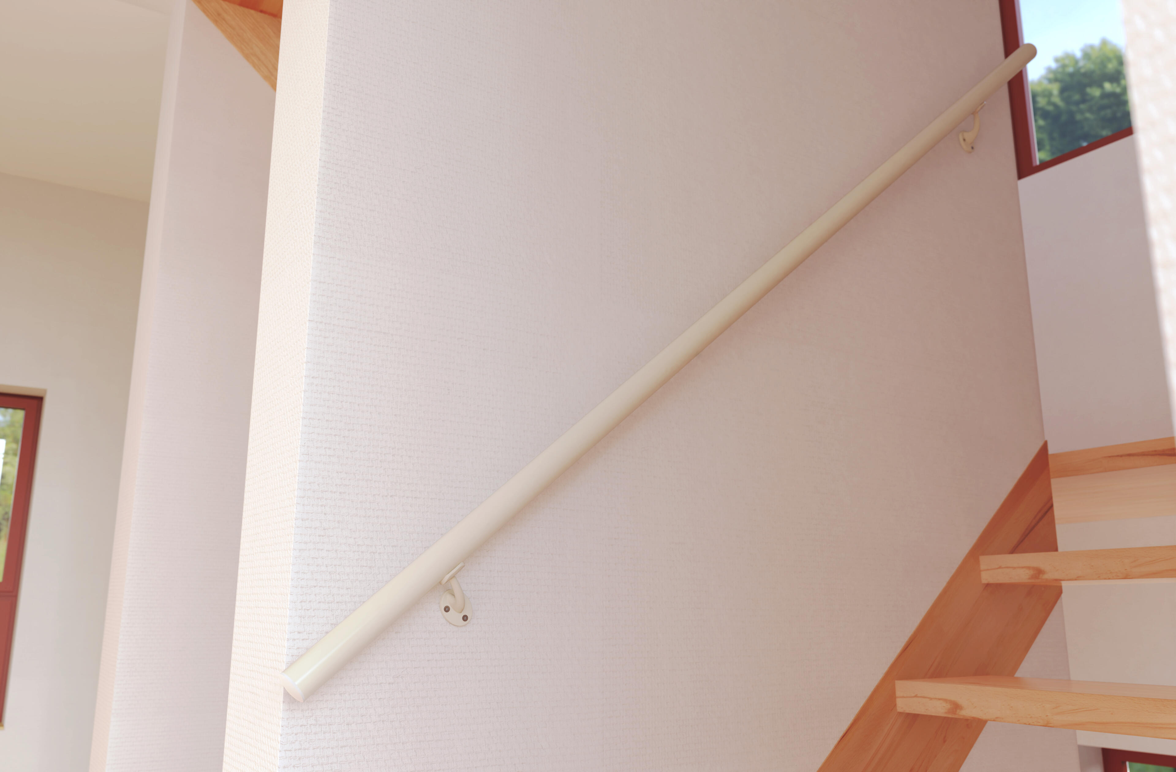 Main courante intérieur et extérieur aluminium 2m blanc, en kit - 2