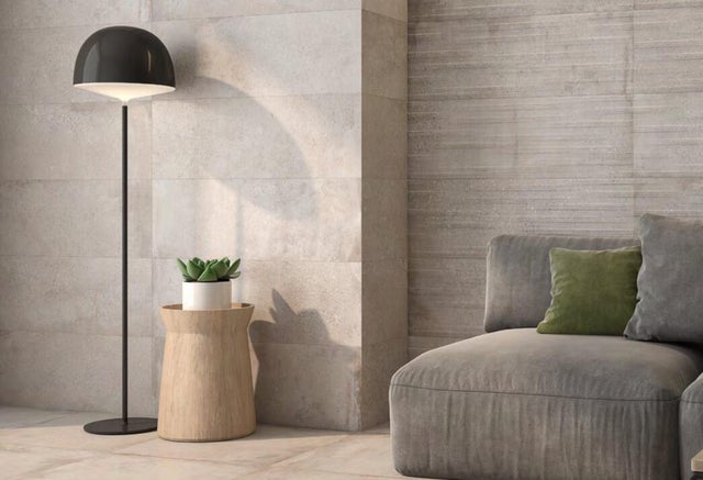 Carrelage mural intérieur effet béton l.30 x L.90 cm - Calpe Sand