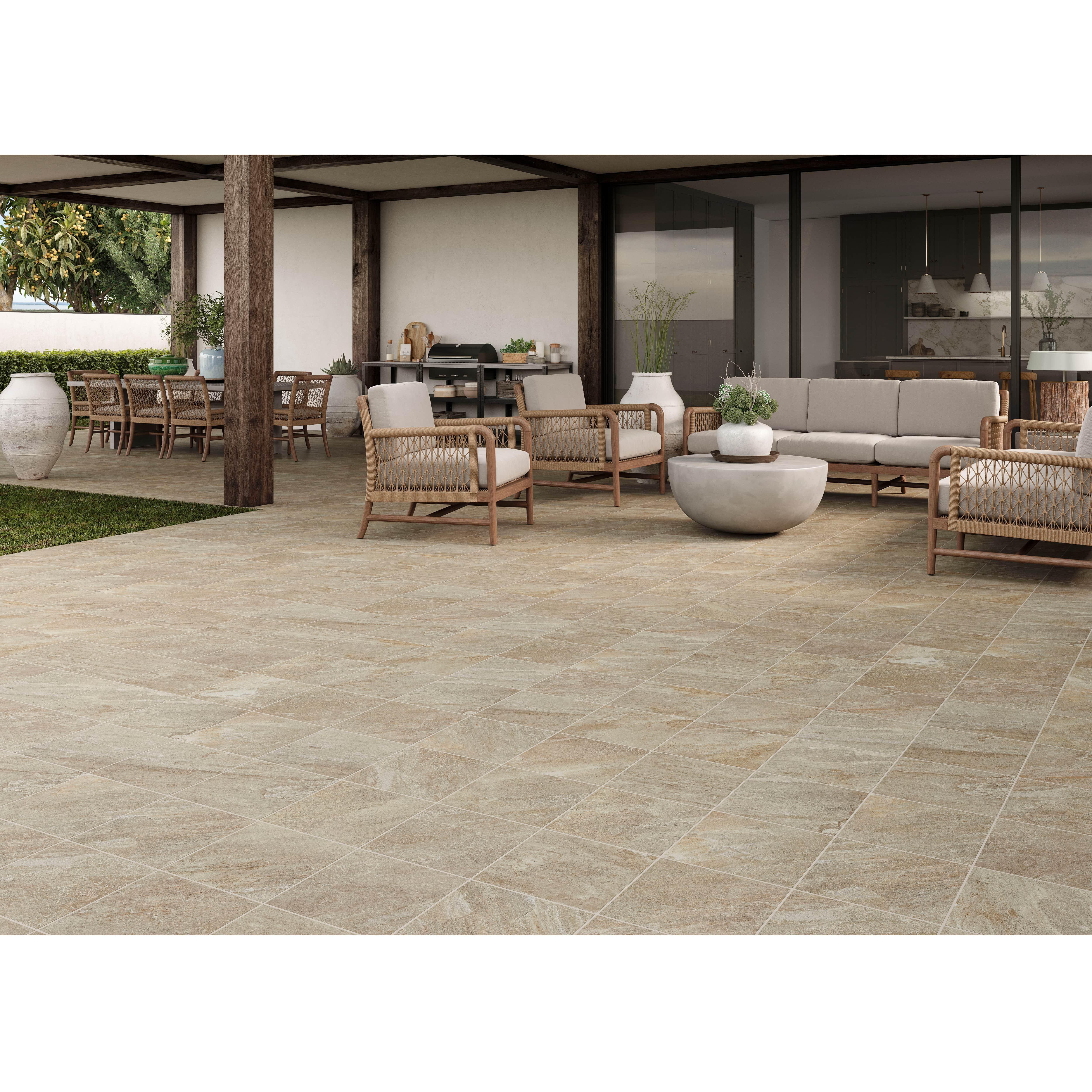 Carrelage sol extérieur effet pierre l.32.5 x L.32.5 cm - Rotes Sand - 2